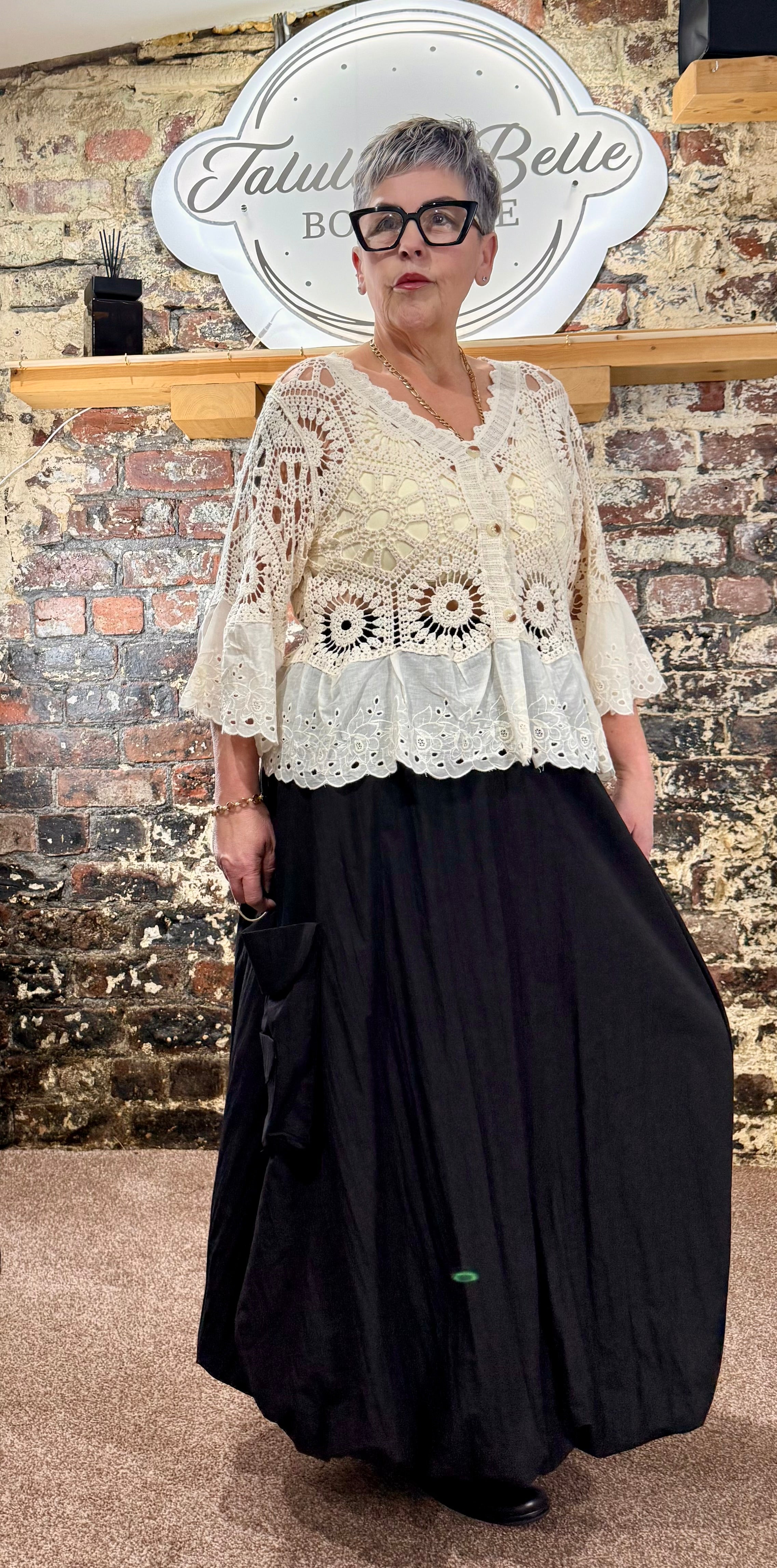 Crochet & broderie anglaise cardigan