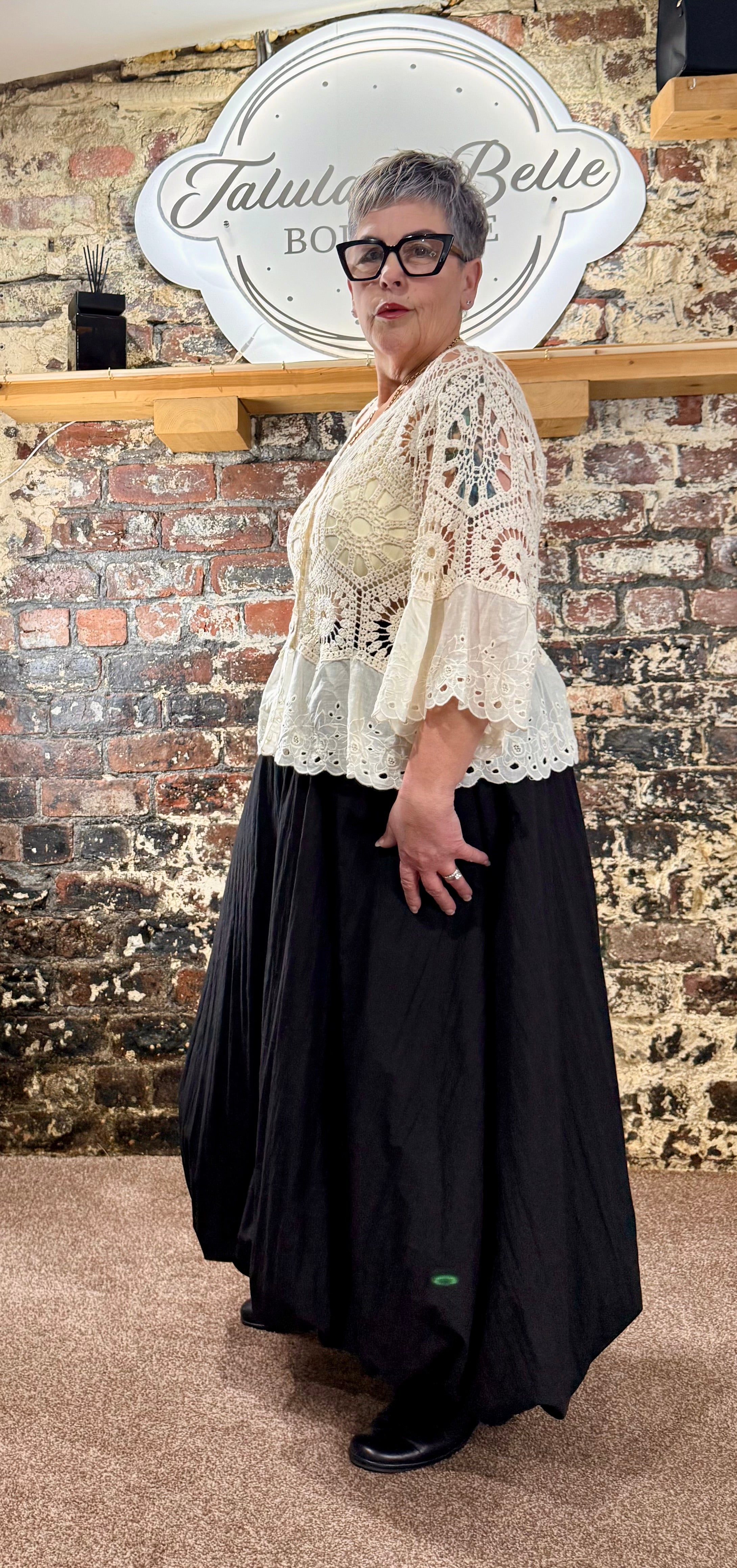 Crochet & broderie anglaise cardigan