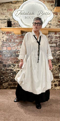 Poplin cotton bubble hem shirt dress