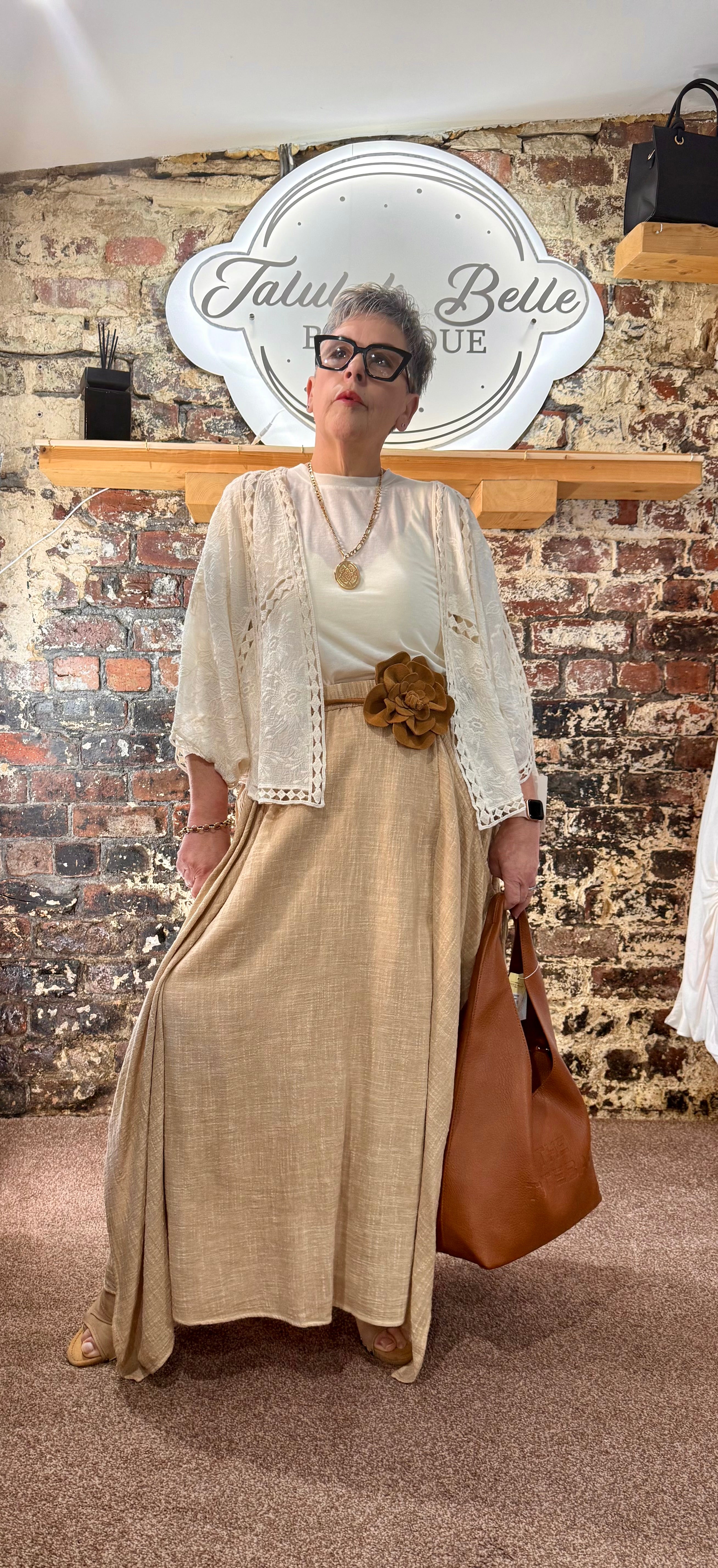 Pure cotton tie side detail skirt