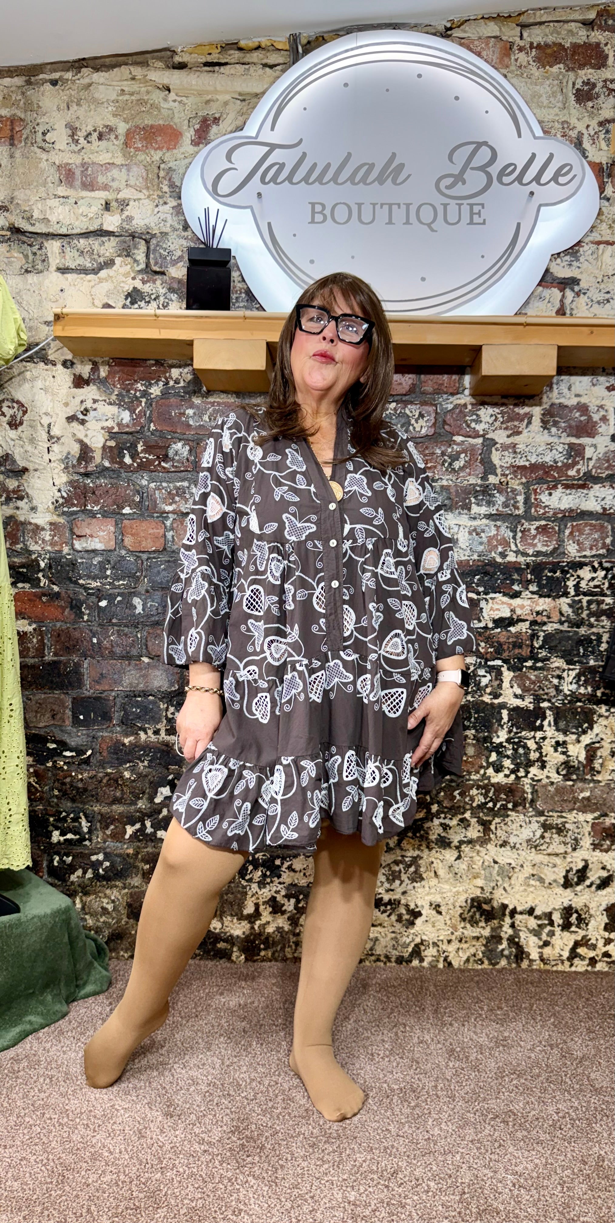 100% cotton smock dress