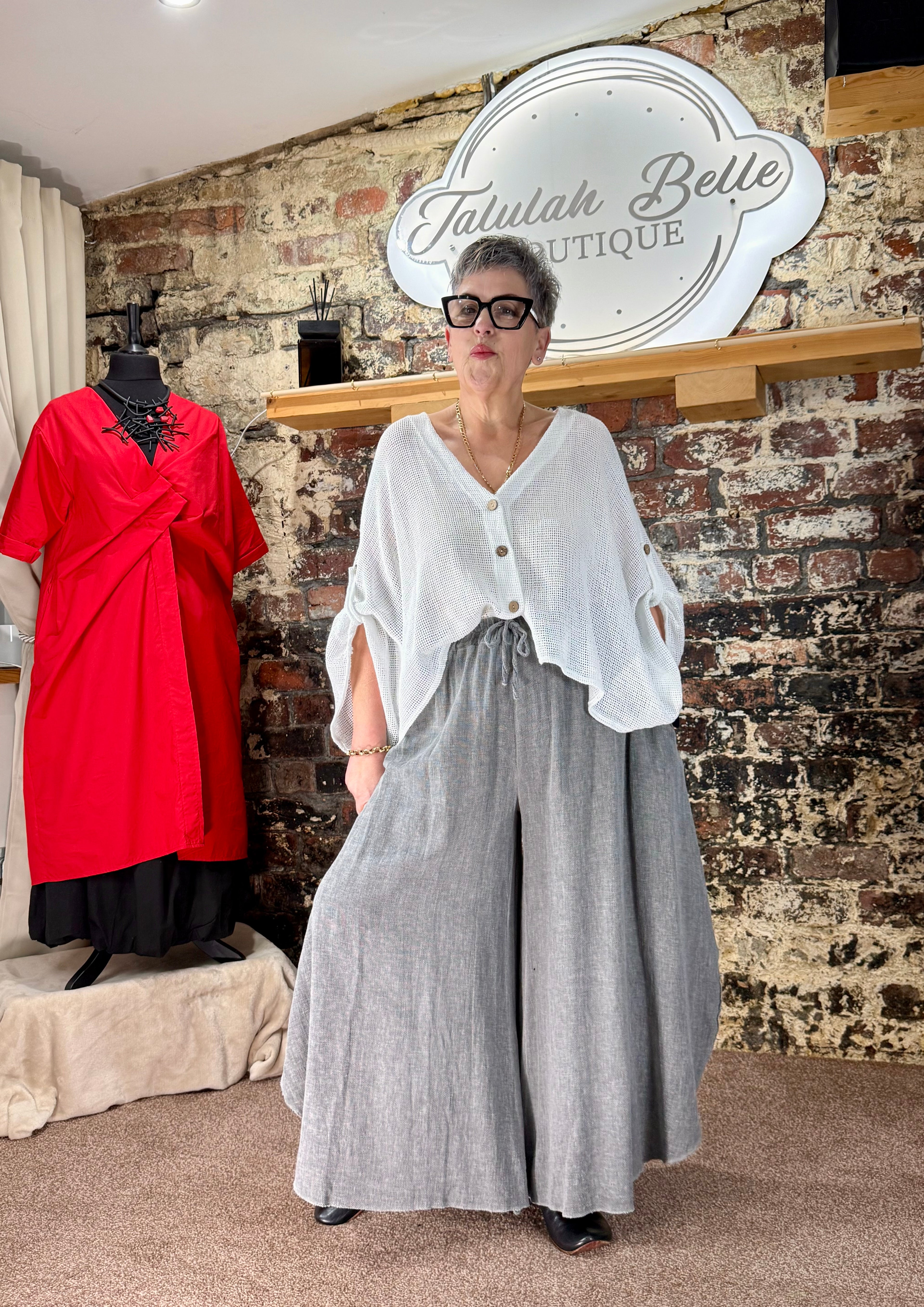 Linen & cotton mix culottes