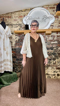 Pleated maxi dress