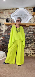 100% linen co-ord in lime