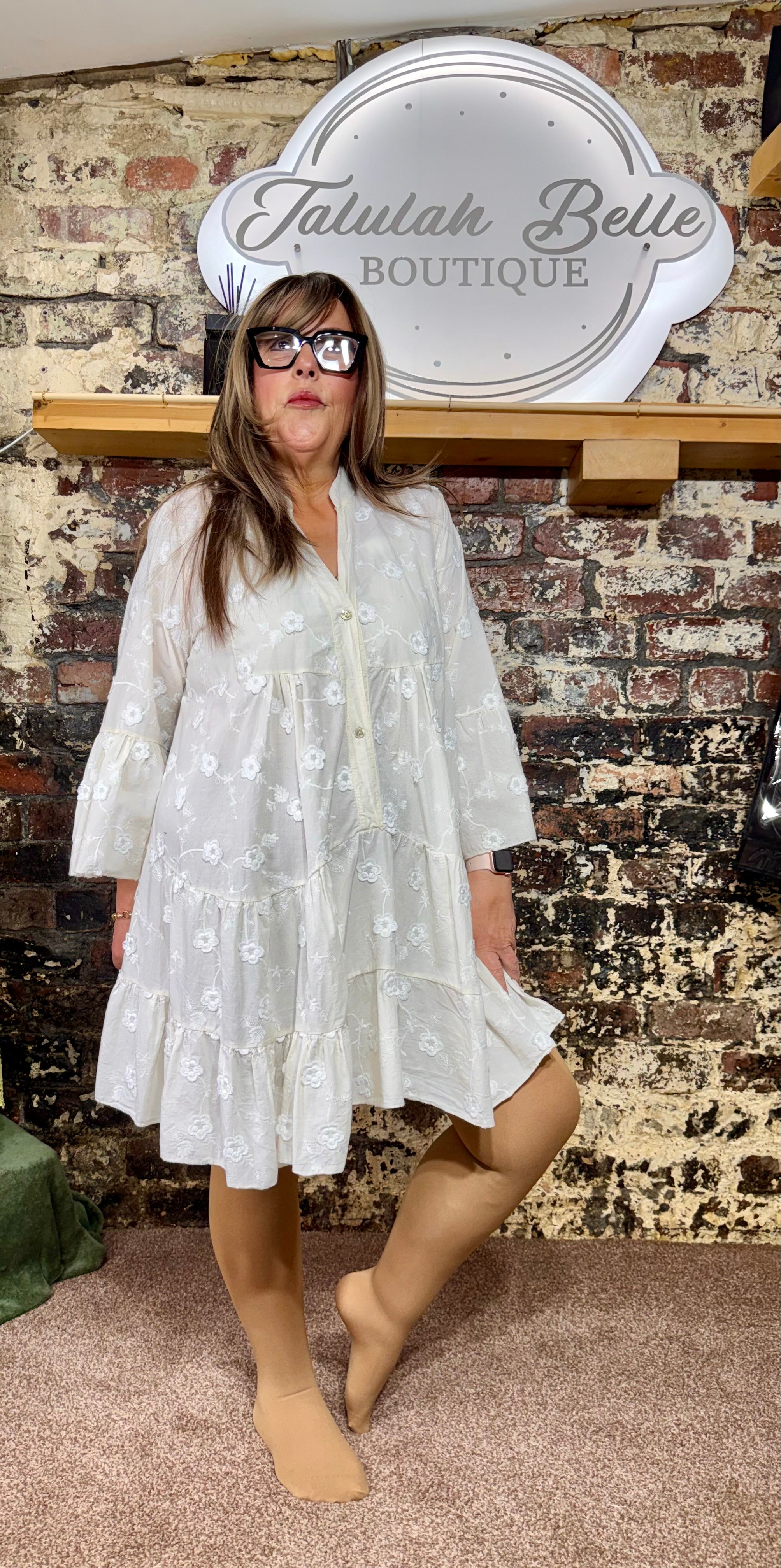 100% cotton smock dress