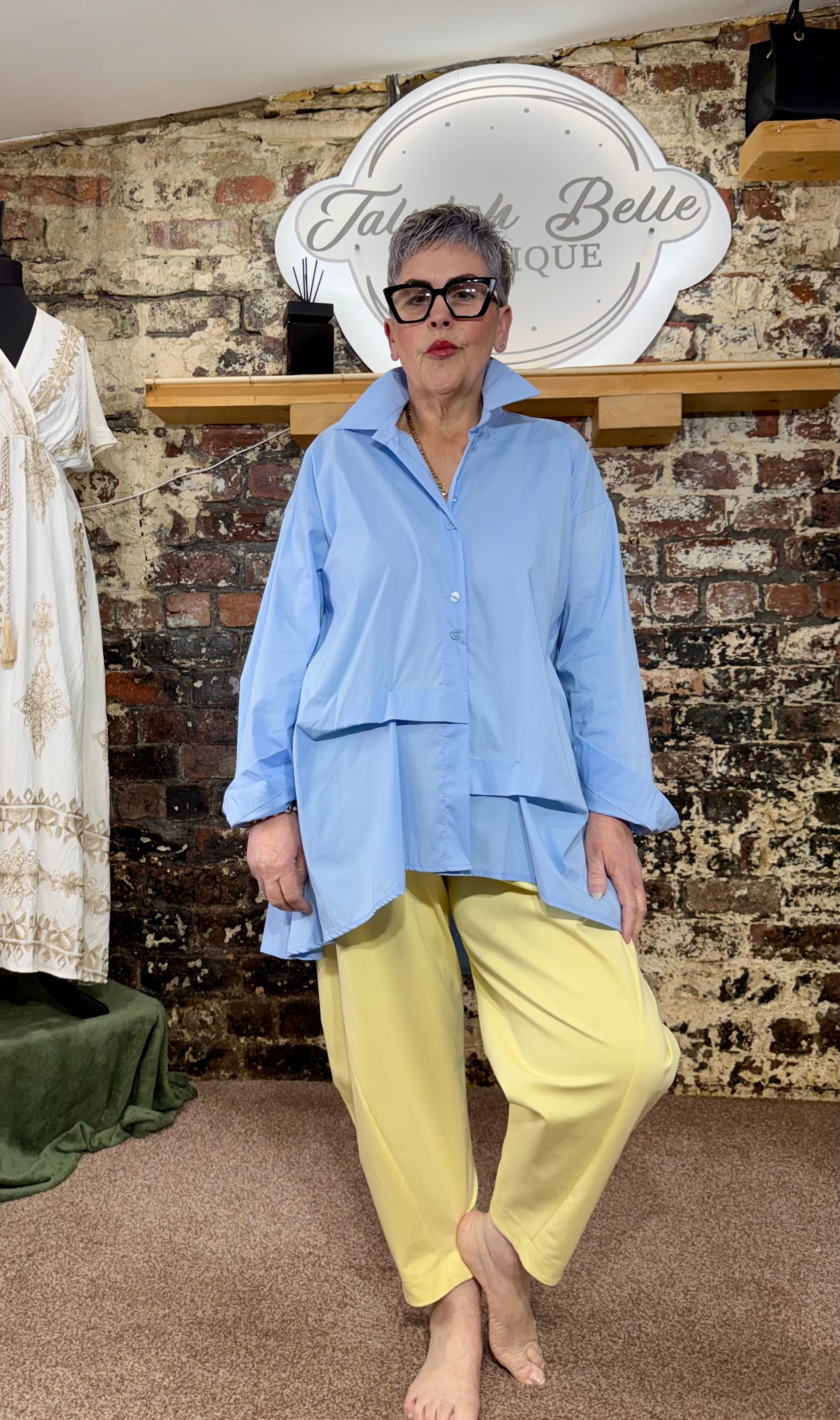 Premium “tuck & fold” oversized shirt.