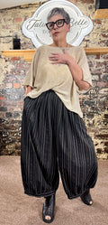 Pinstripe balloon leg trousers