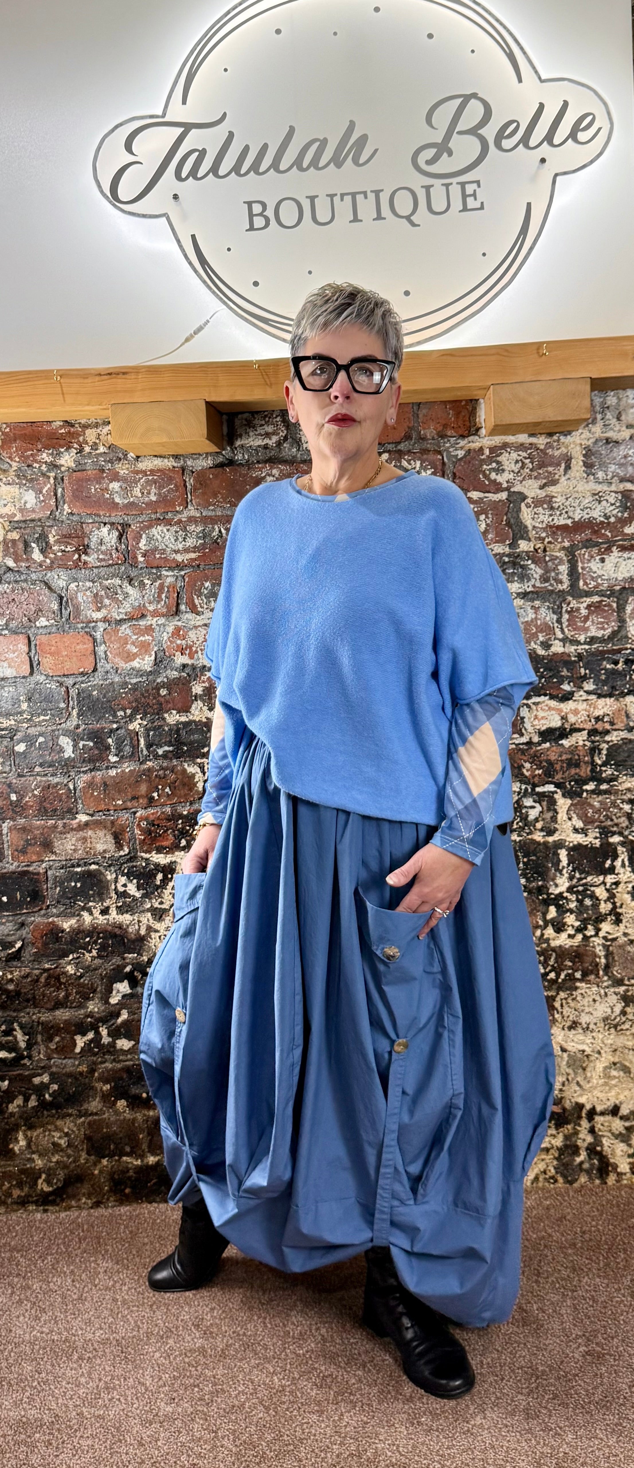 Hitched skirt in poplin cotton