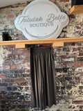 Wide leg shirring waist trousers