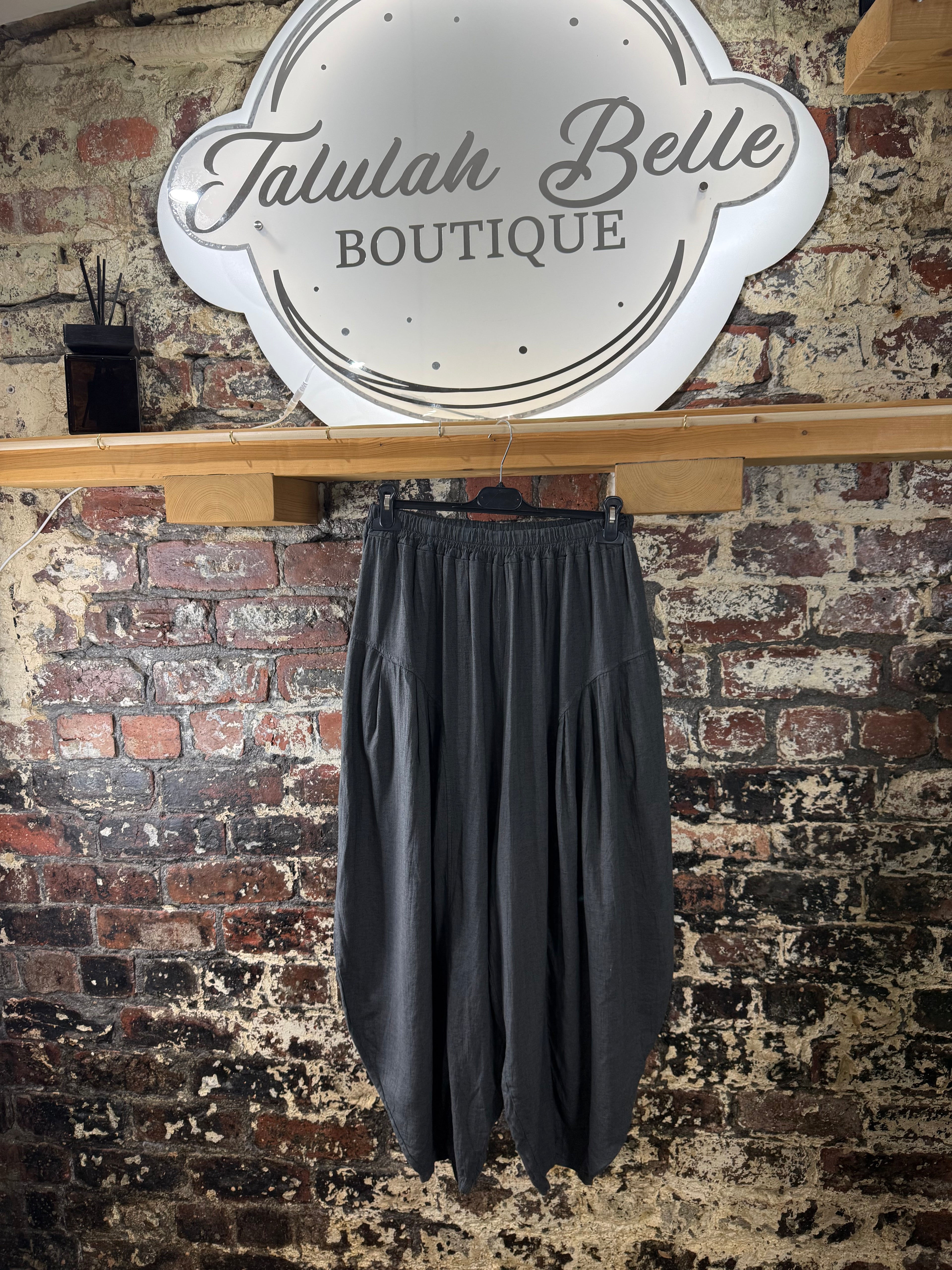 Linen & viscose cocoon trousers