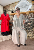 Linen & cotton mix tiered top