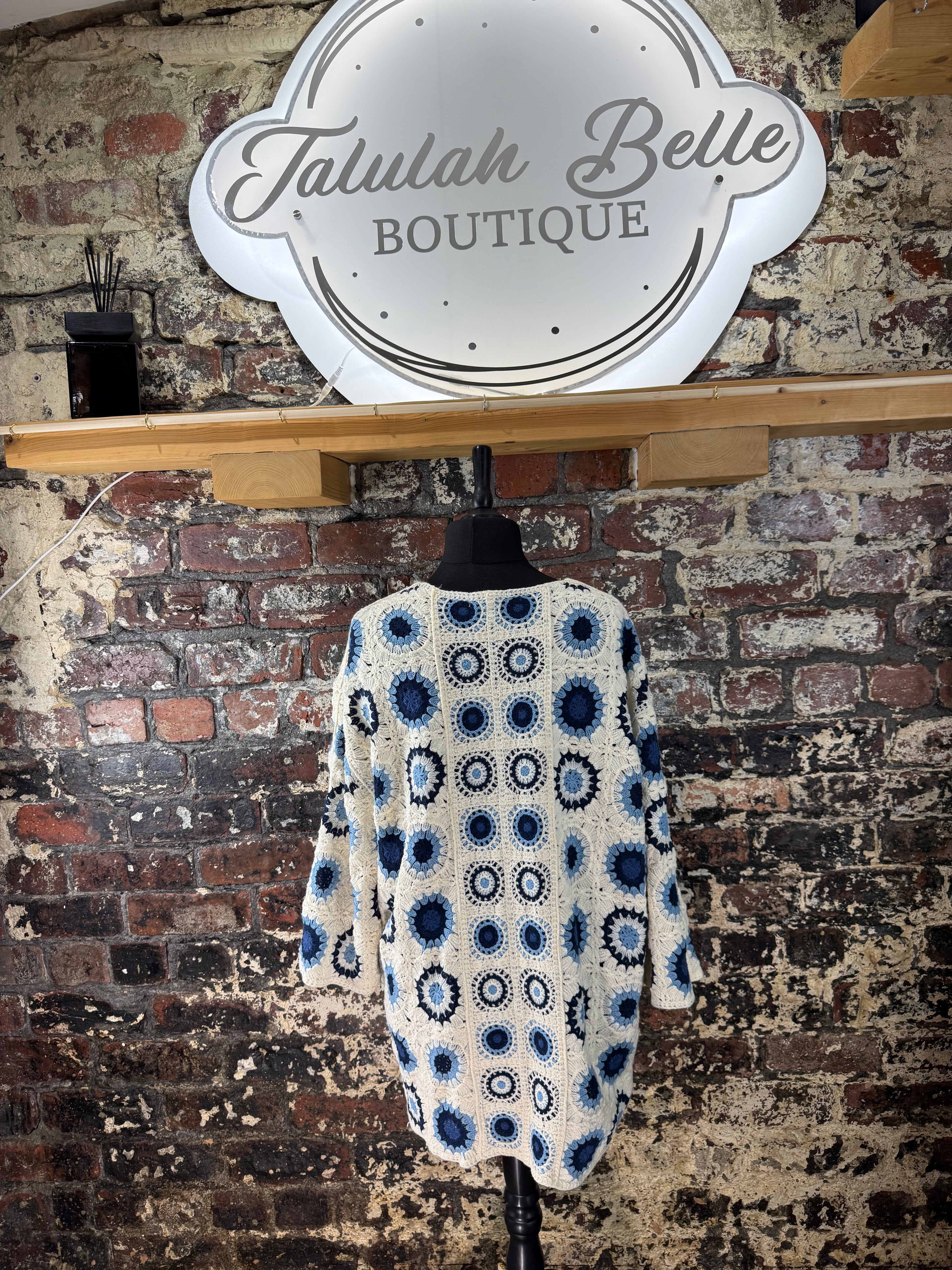 Crochet edge to edge oversized plus size cardigan