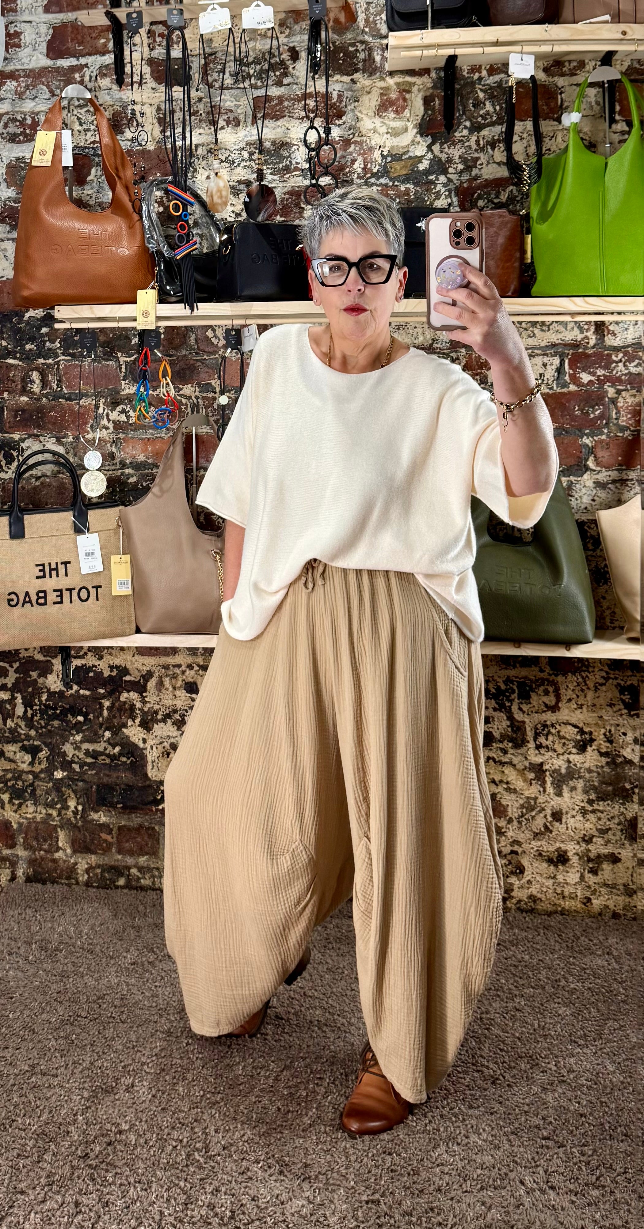 Pillow cotton cocoon trousers