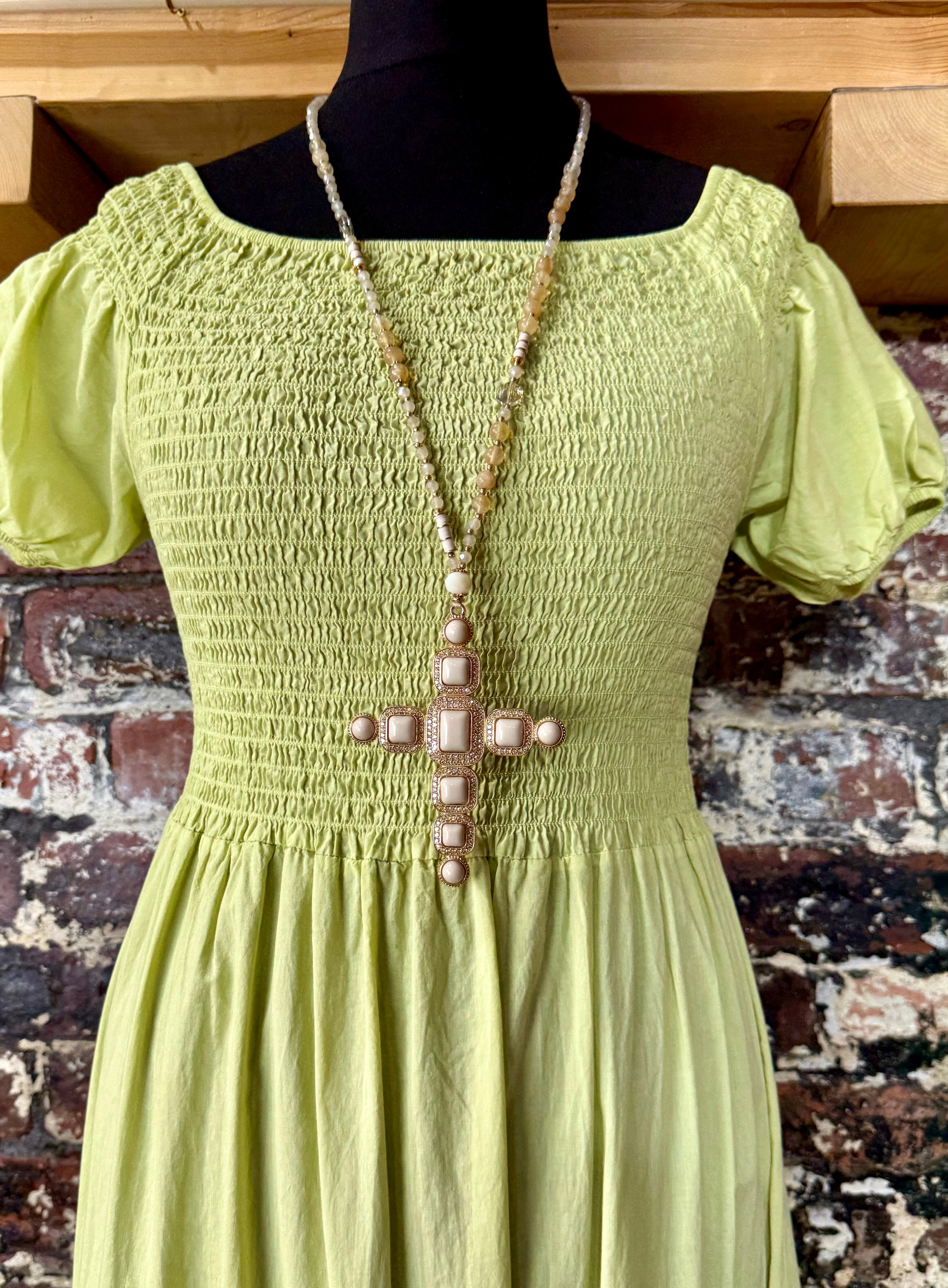 Cross statement necklace