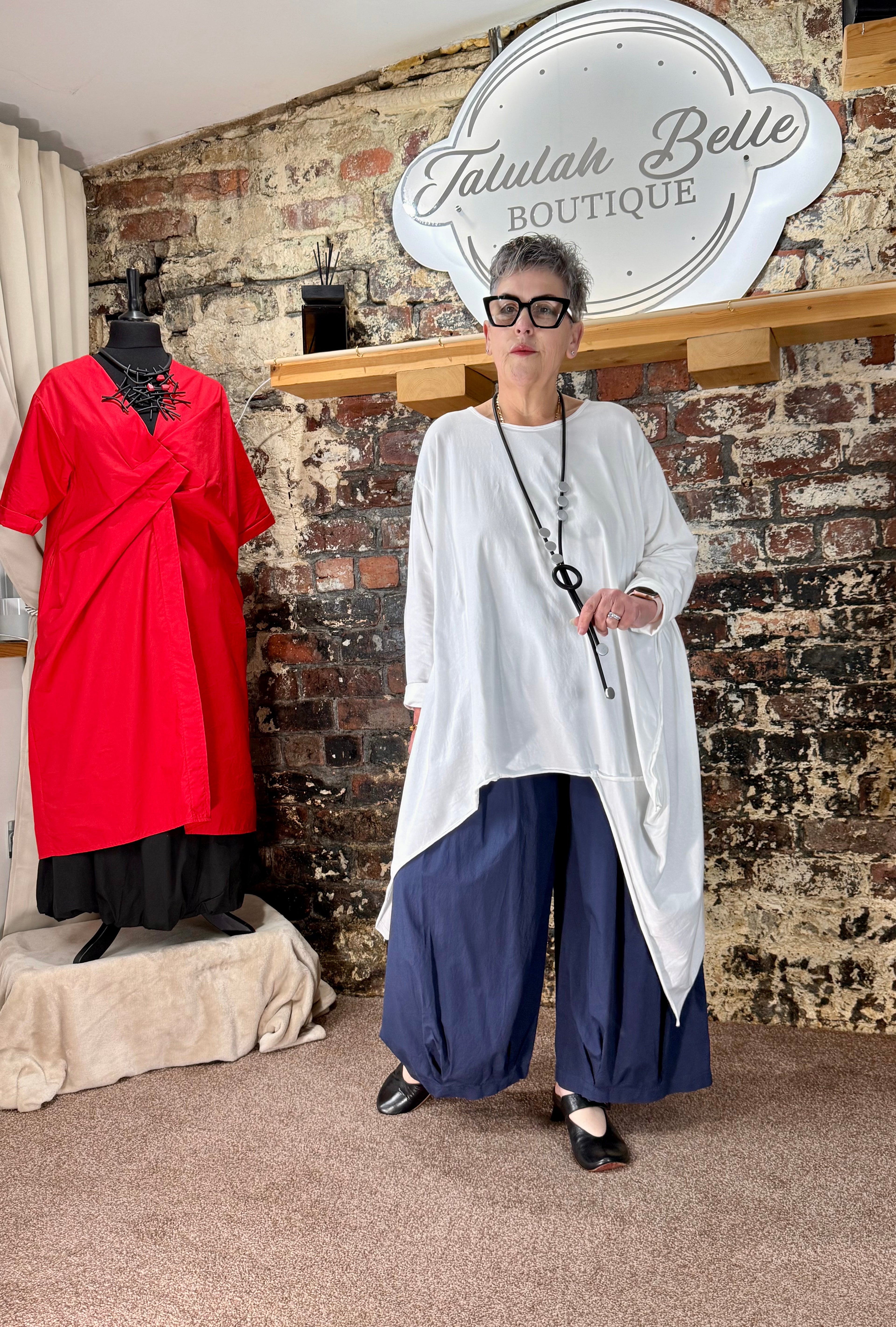 Asymmetric cotton jersey tunic