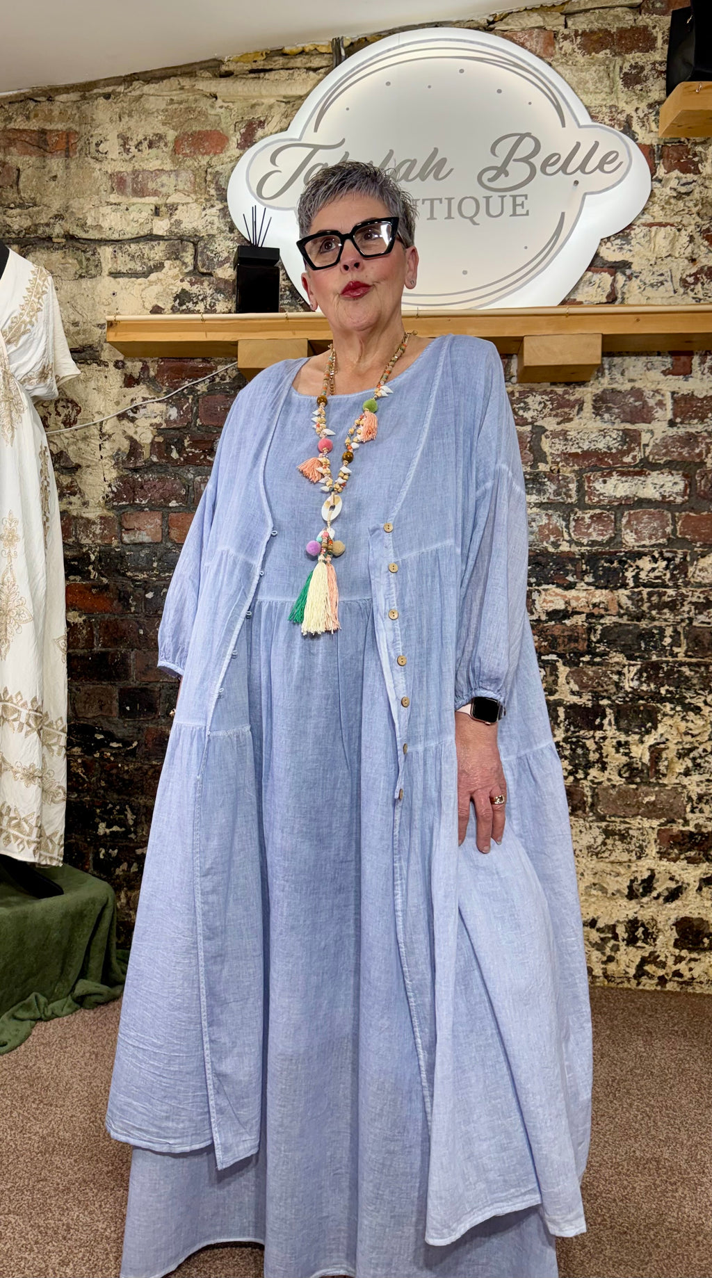 Cotton co-ord frock & frock coat set.