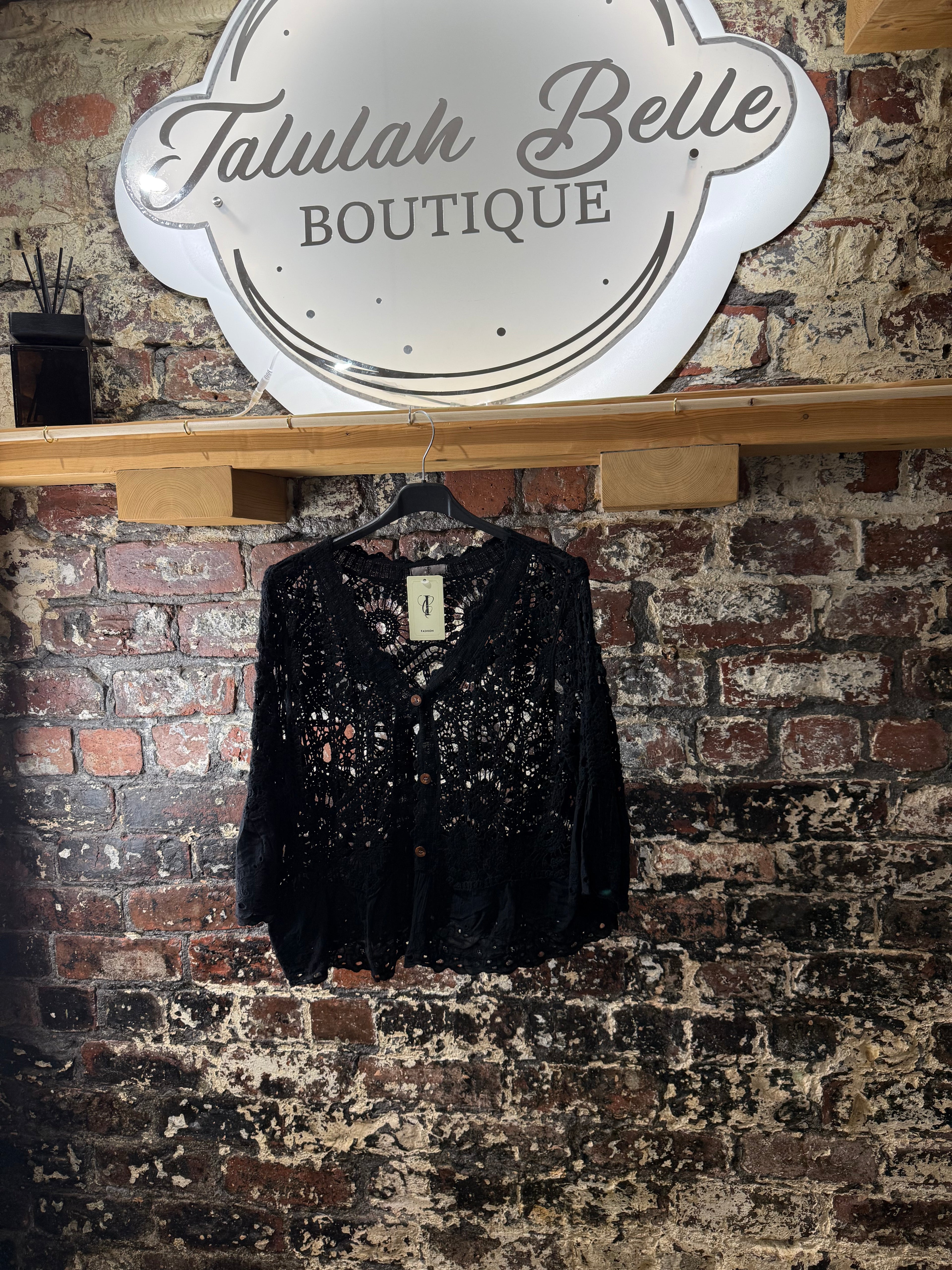Crochet & broderie anglaise cardigan