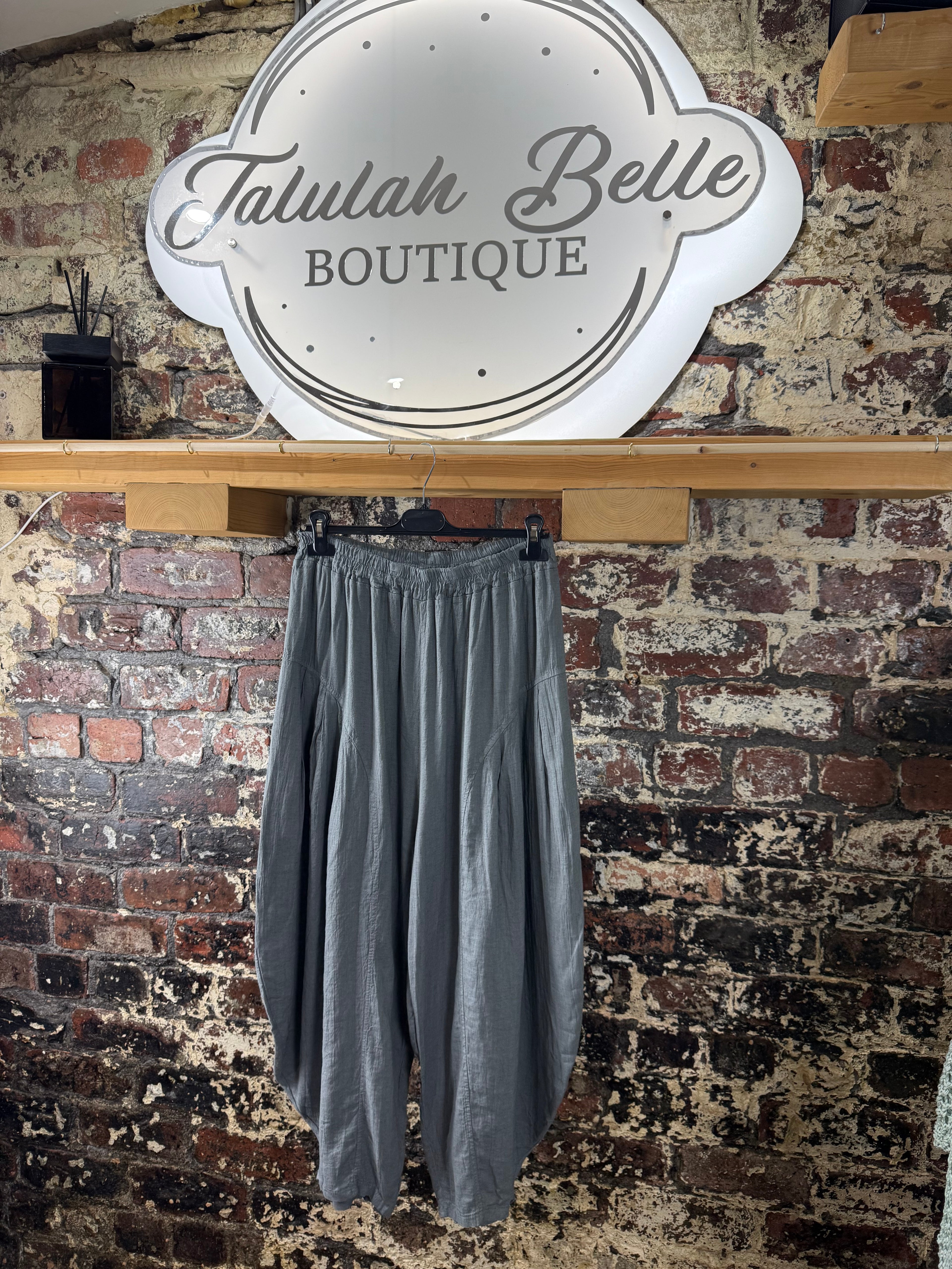 Linen & viscose cocoon trousers