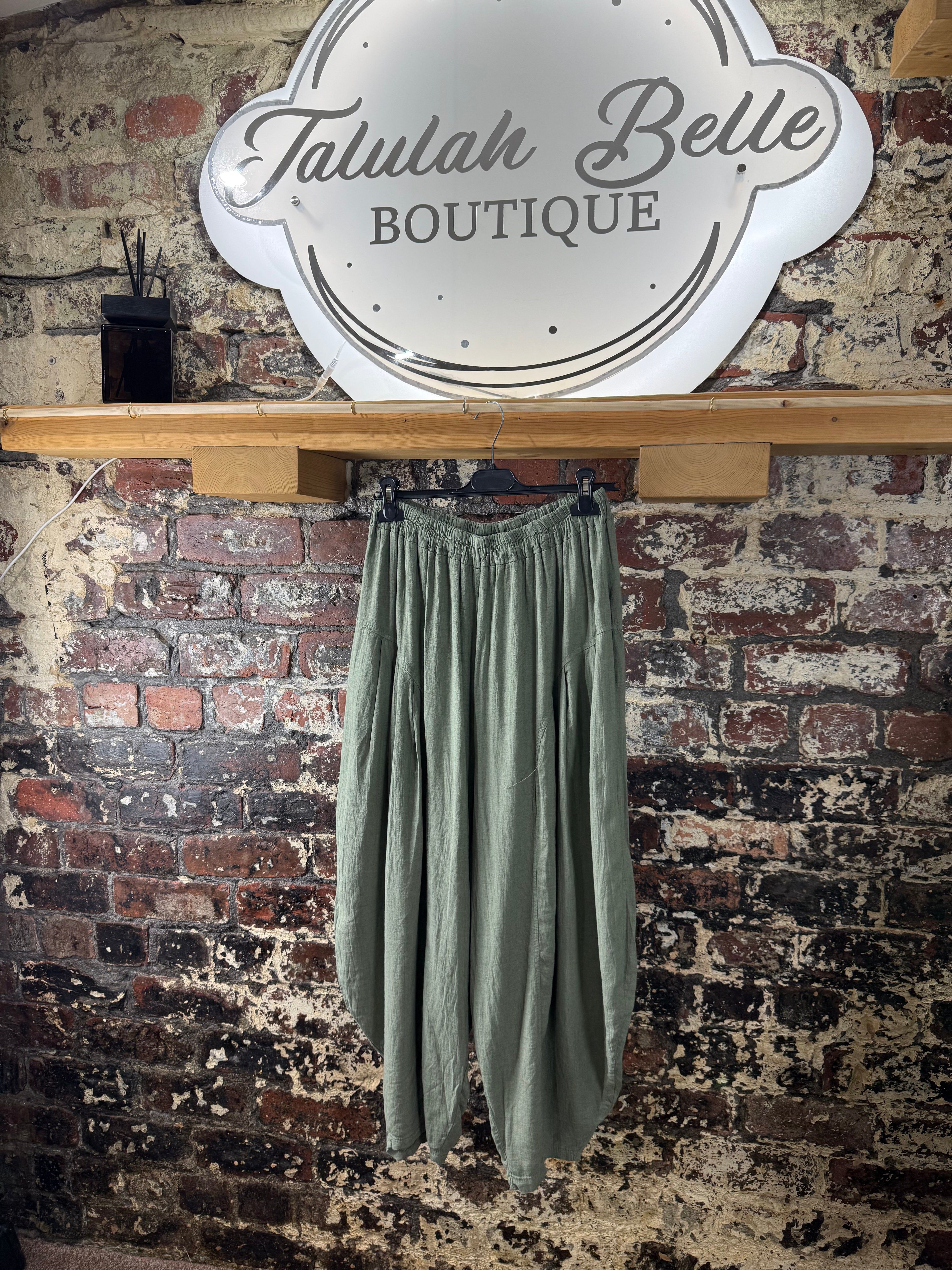 Linen & viscose cocoon trousers