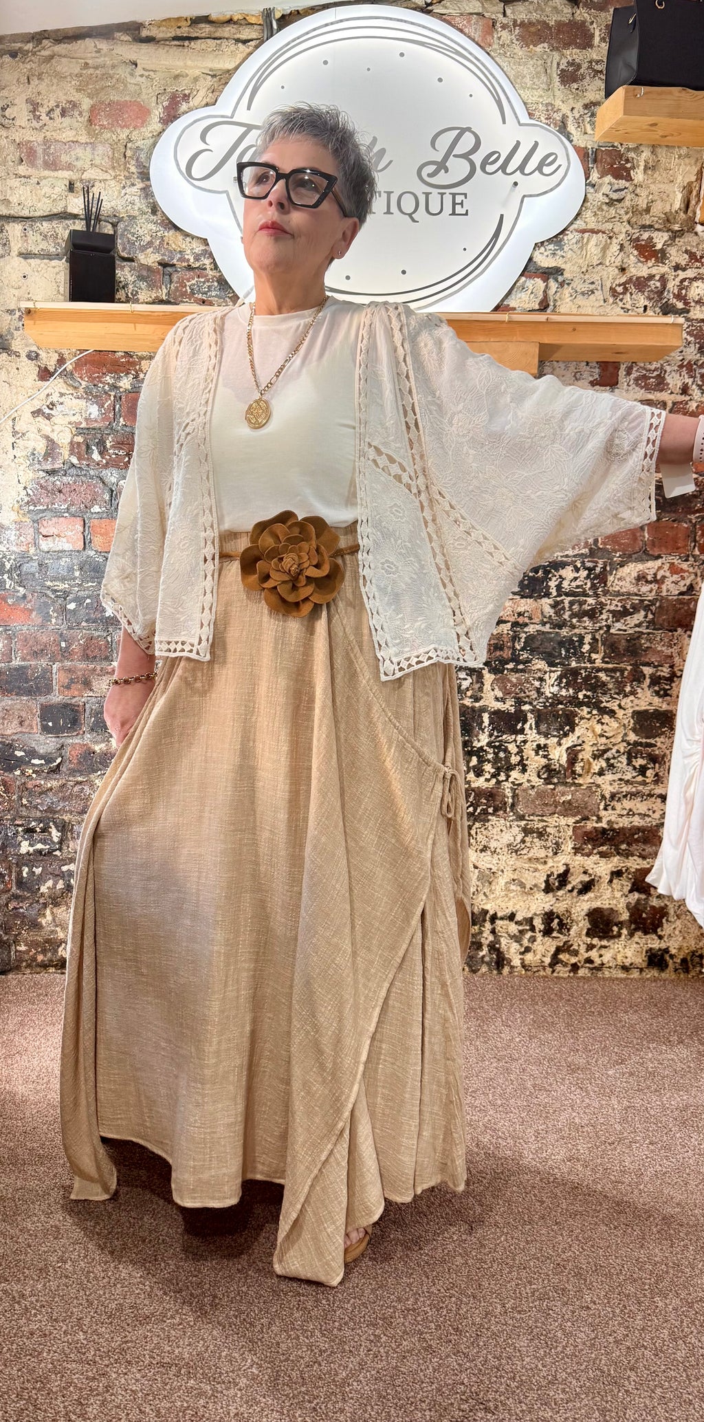 Cotton & crochet bolero jacket