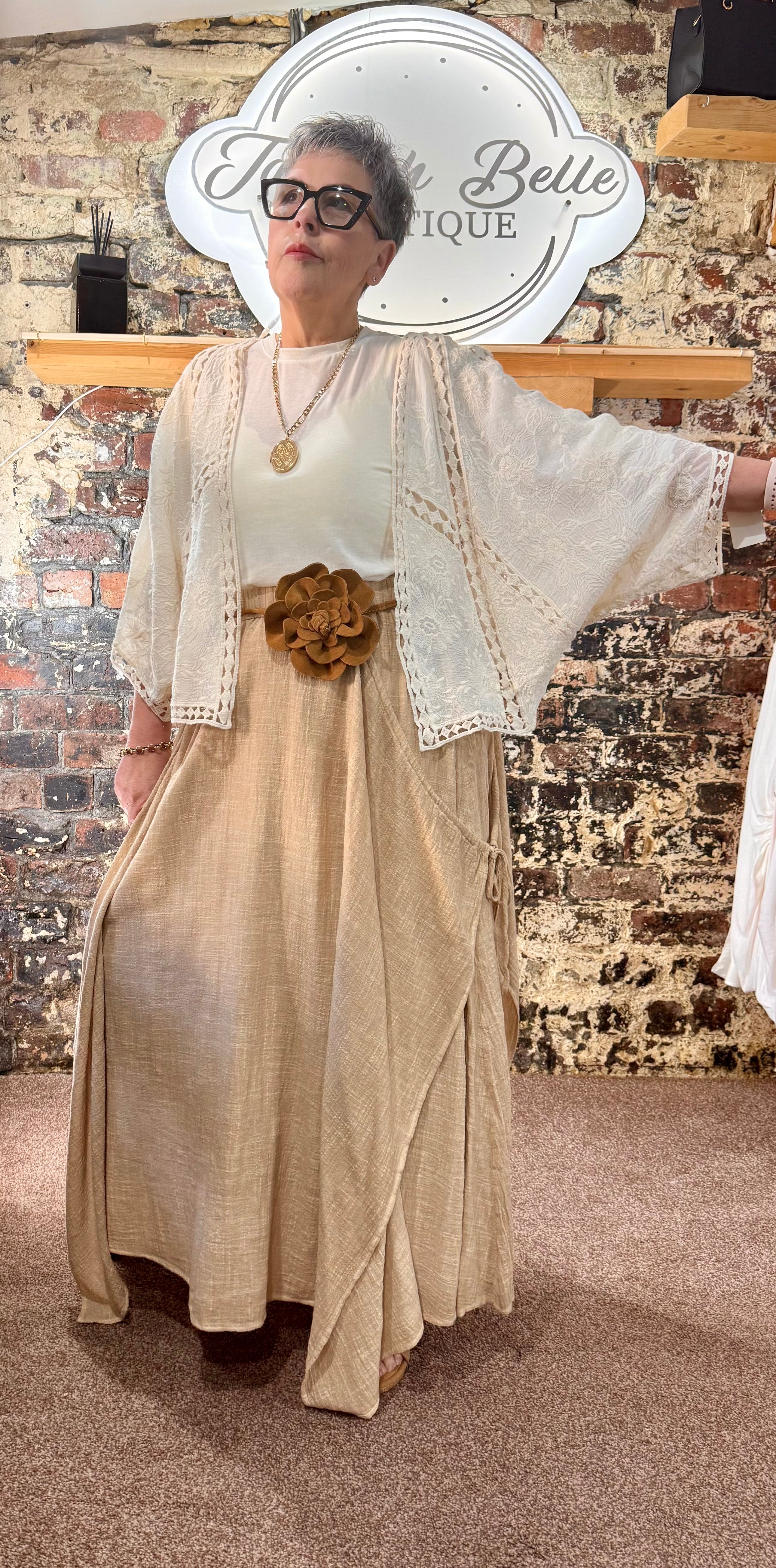 Cotton & crochet bolero jacket