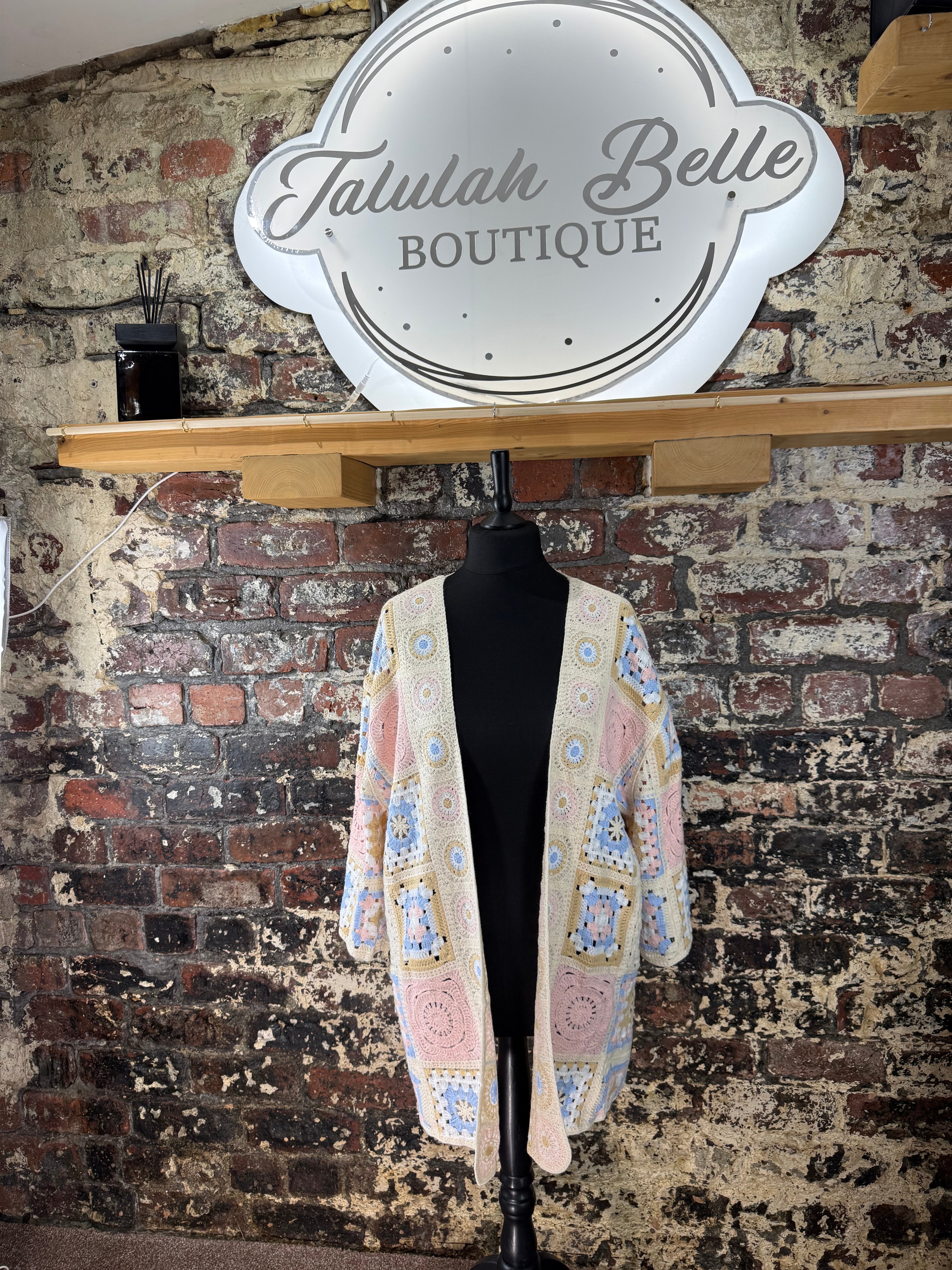 Crochet edge to edge oversized plus size cardigan