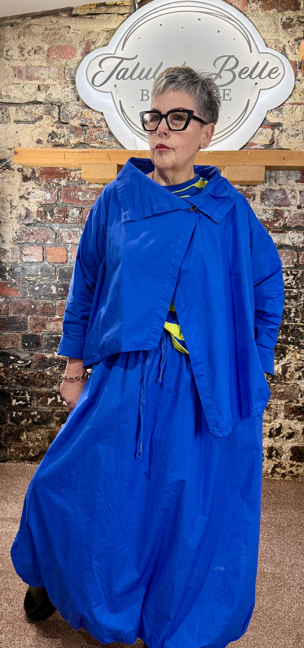 Poplin cotton bubble hem skirt