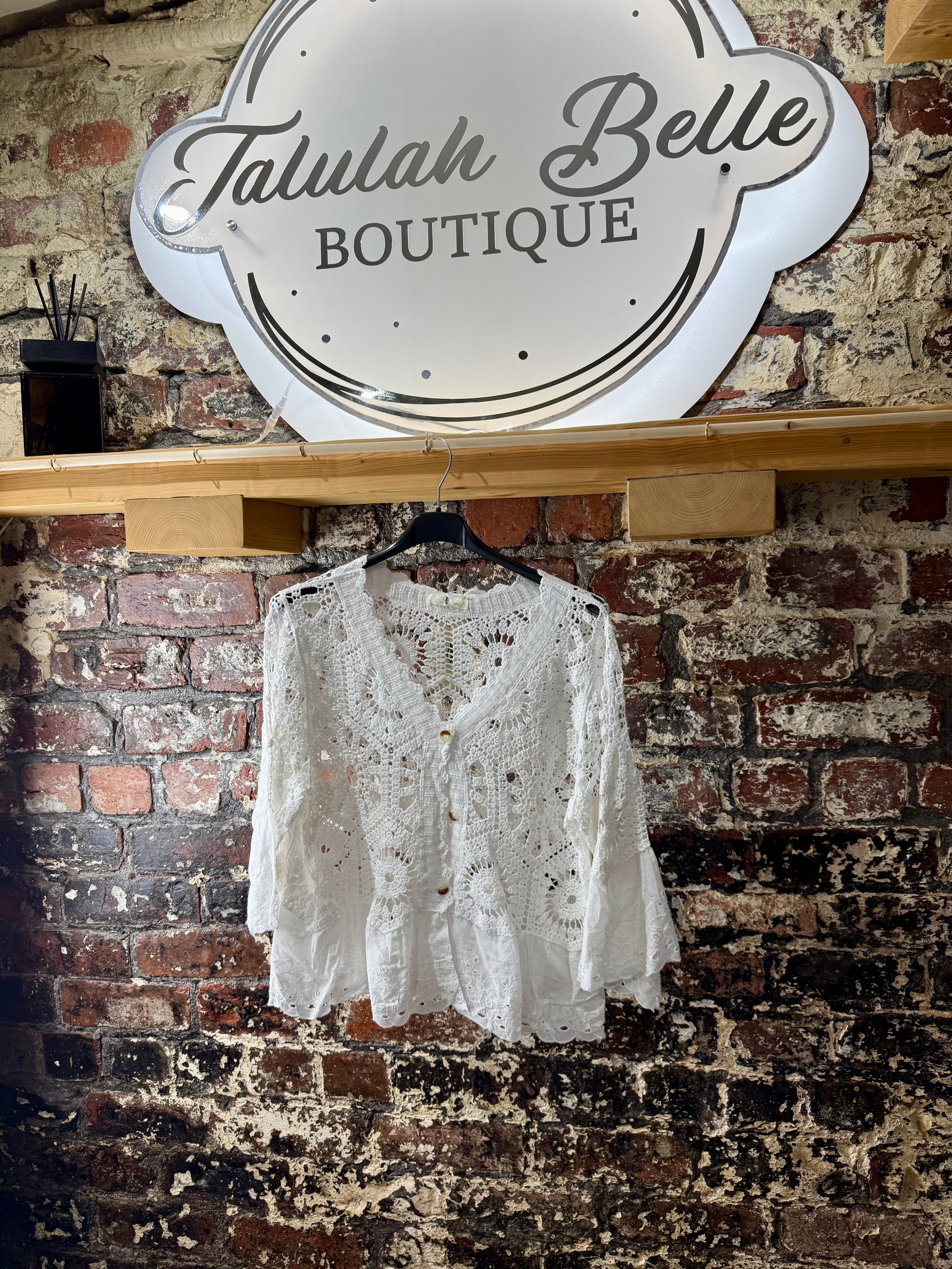Crochet & broderie anglaise cardigan