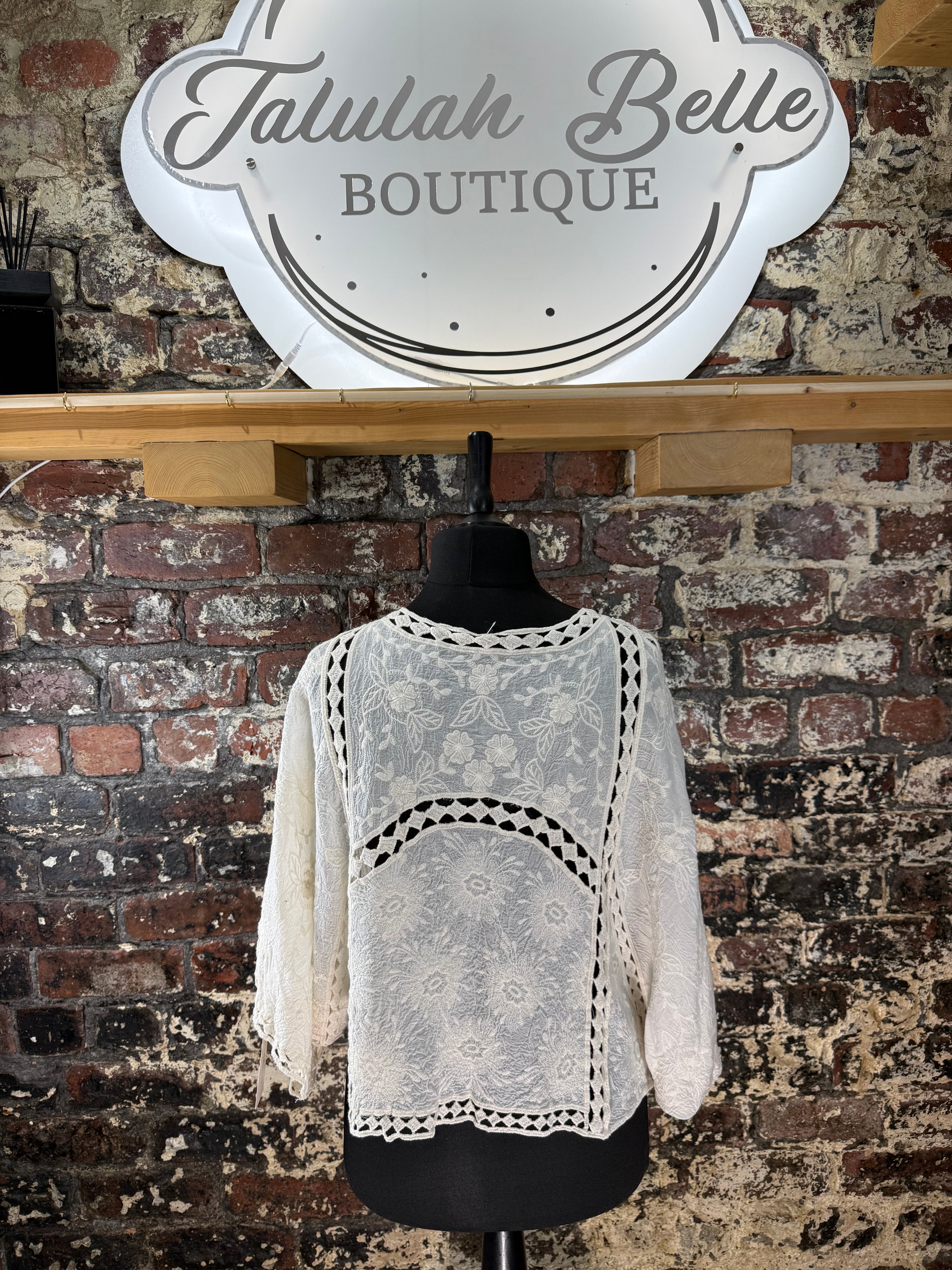 Cotton & crochet bolero jacket
