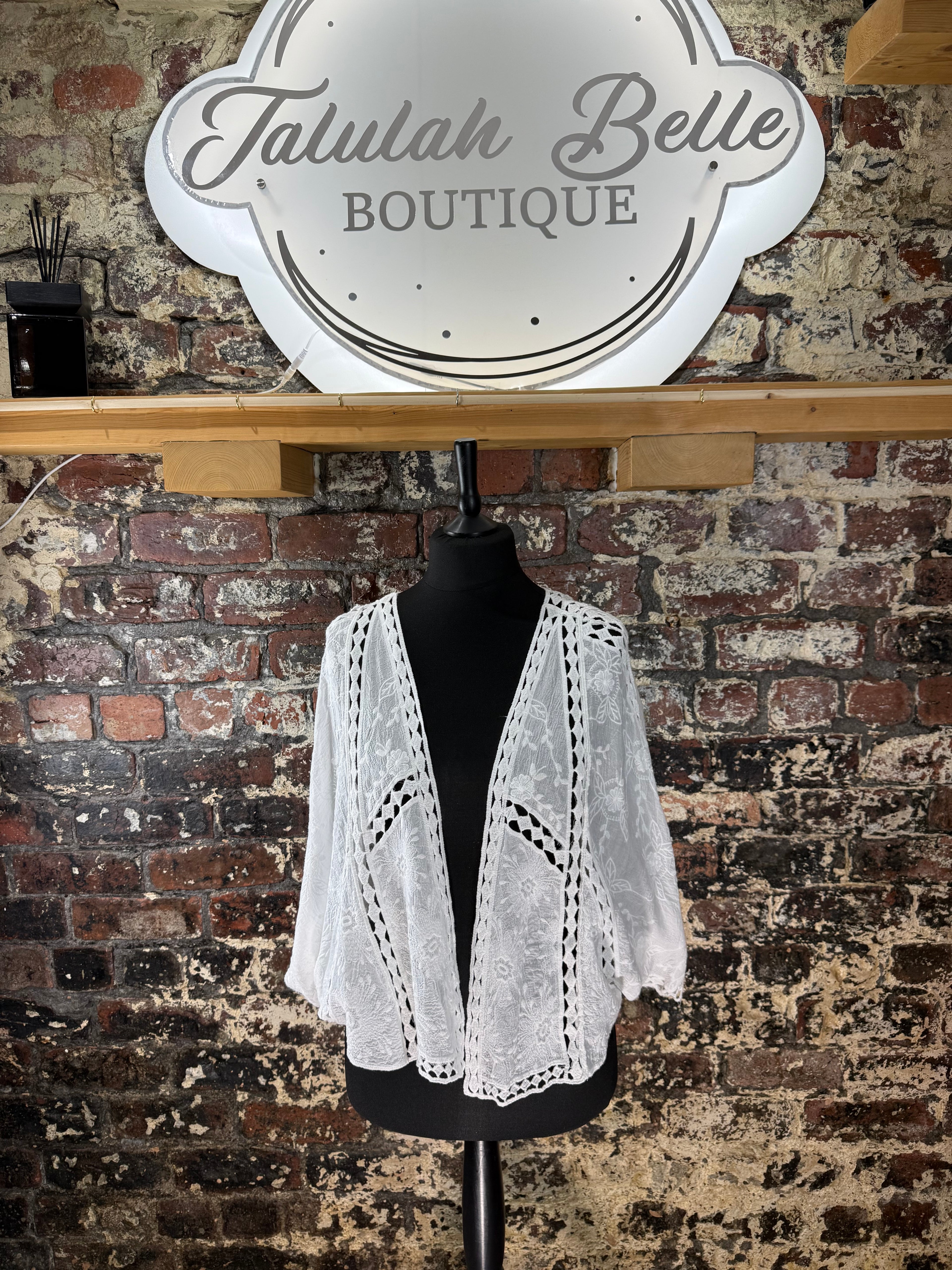 Cotton & crochet bolero jacket