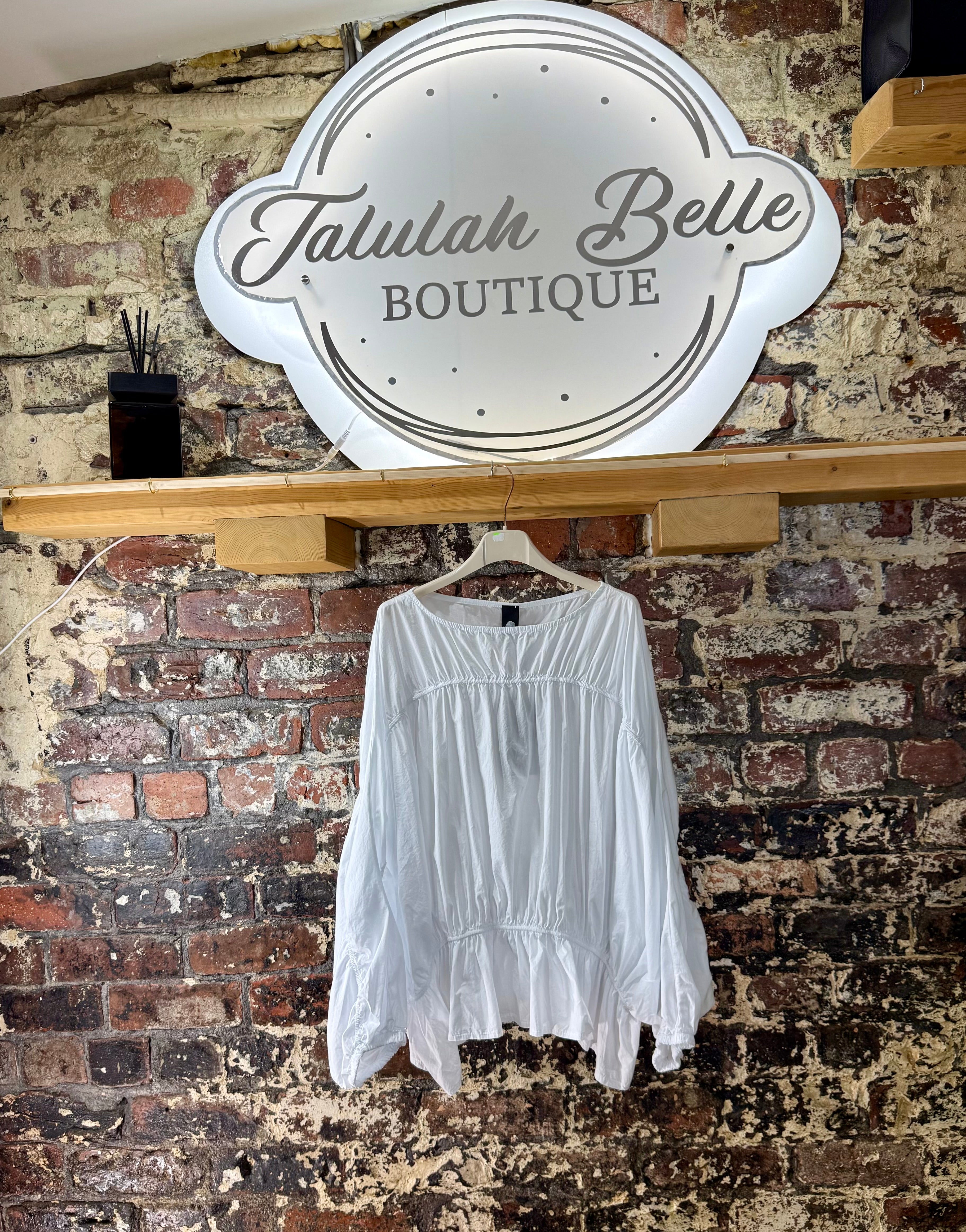 Blouson cotton batwing top