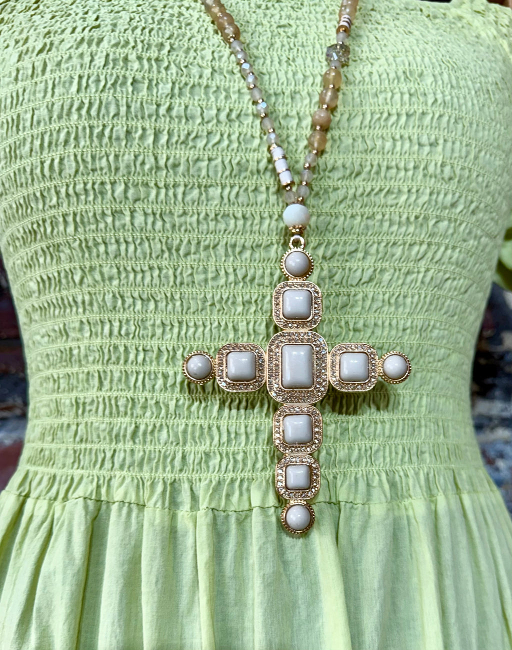 Cross statement necklace
