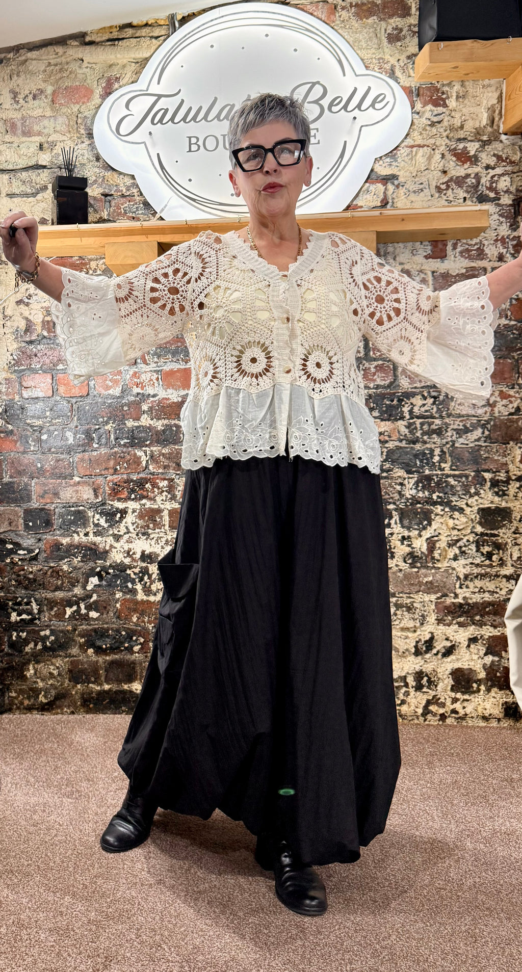 Crochet & broderie anglaise cardigan