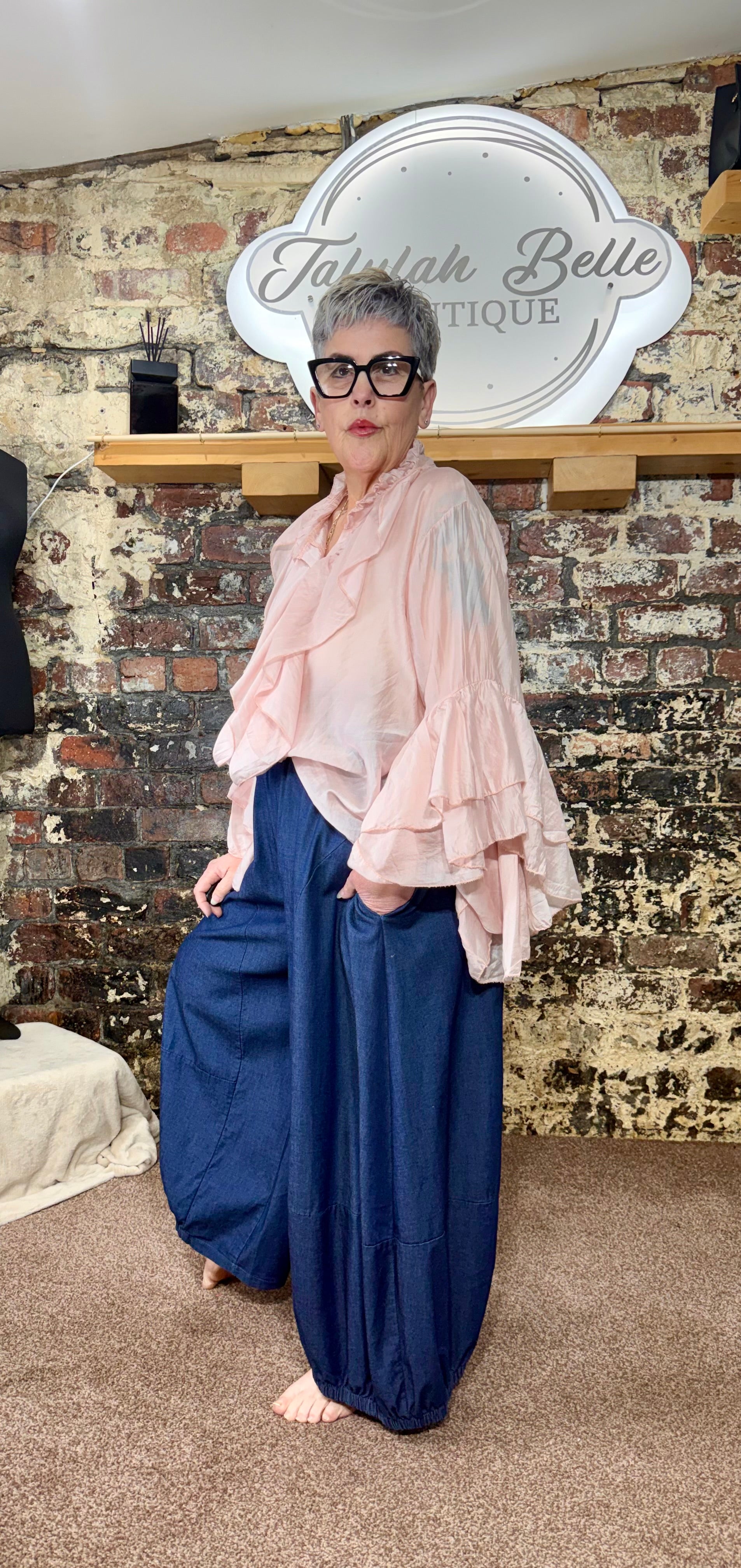 Frill & flounce sleeve blouse