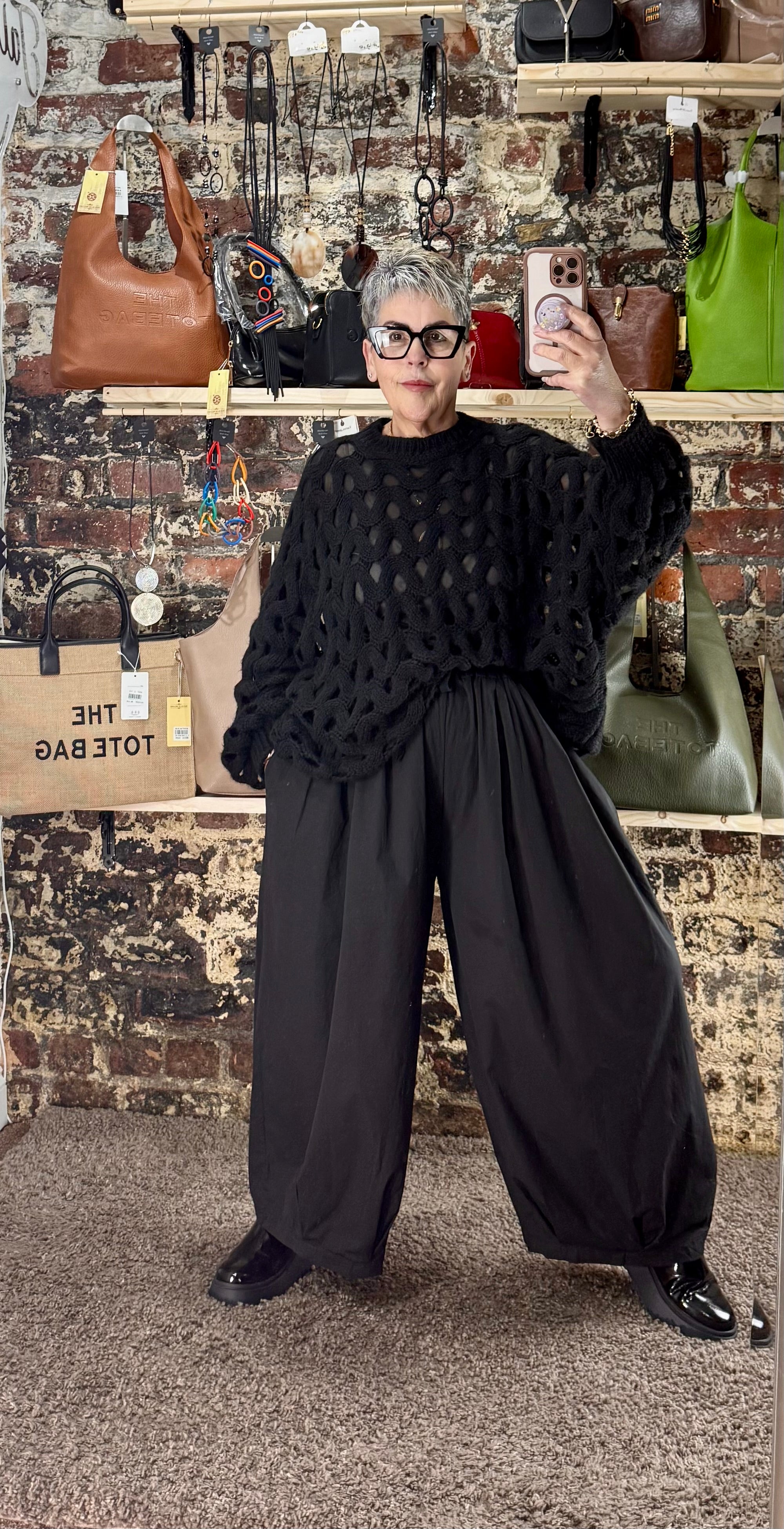 Poplin cotton balloon trousers