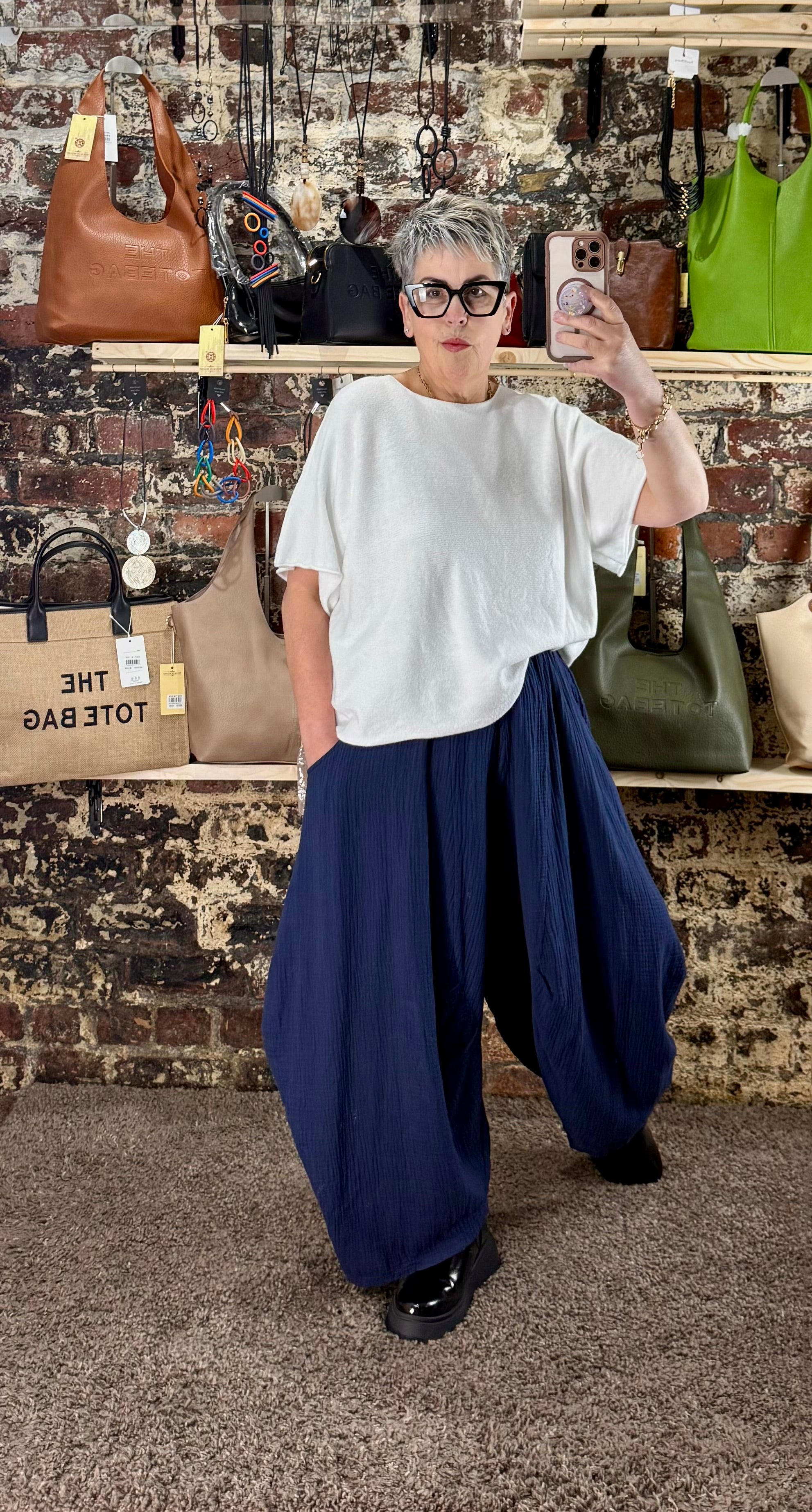 Pillow cotton cocoon trousers
