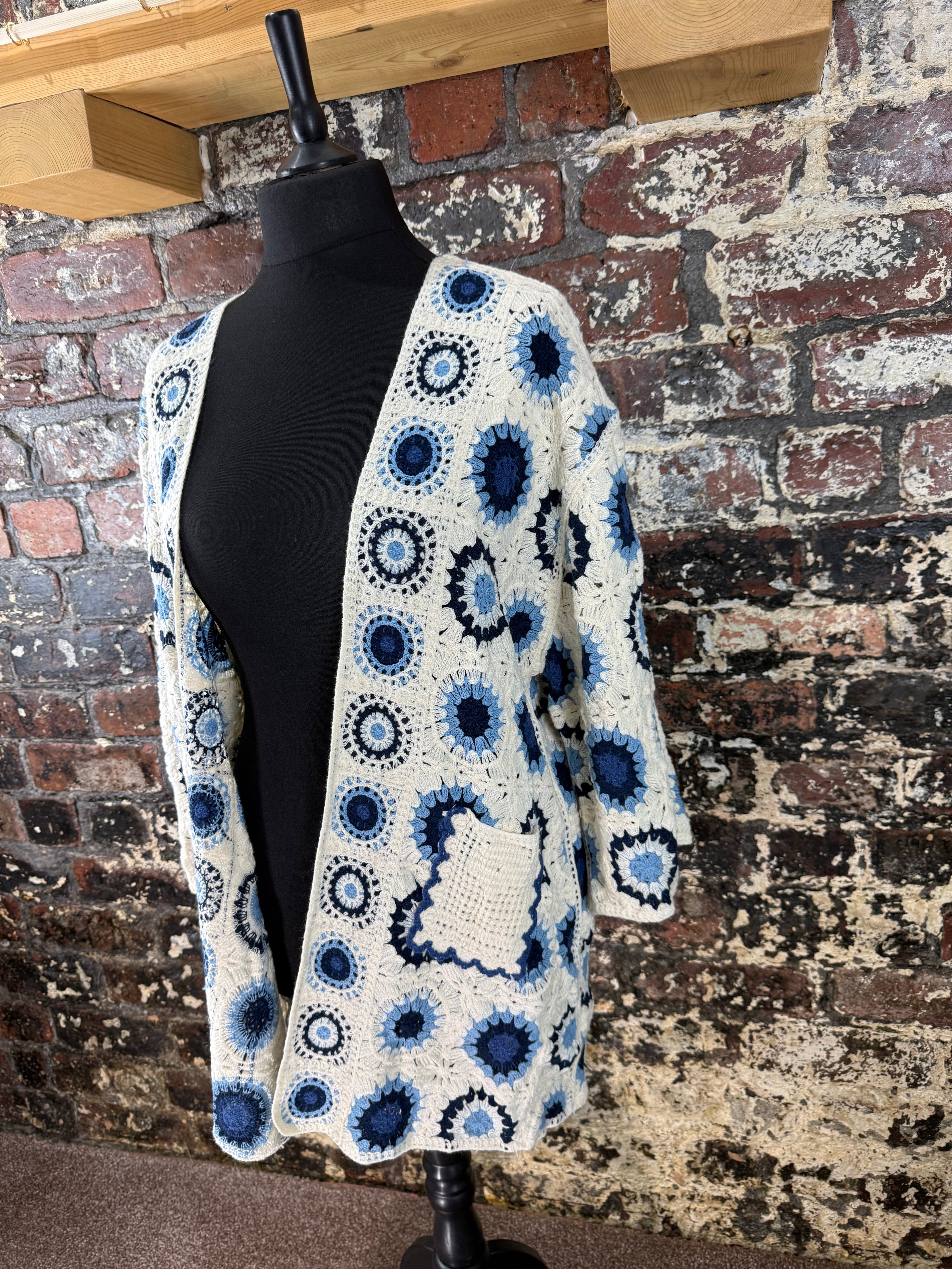 Crochet edge to edge oversized plus size cardigan