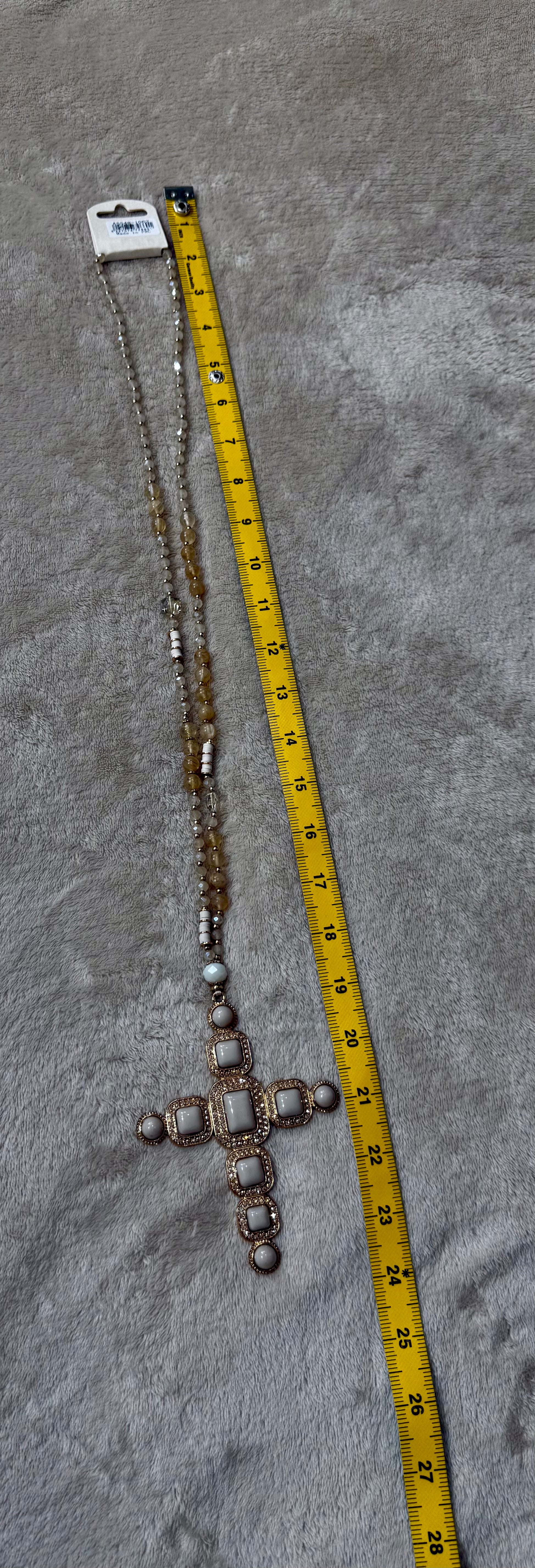 Cross statement necklace