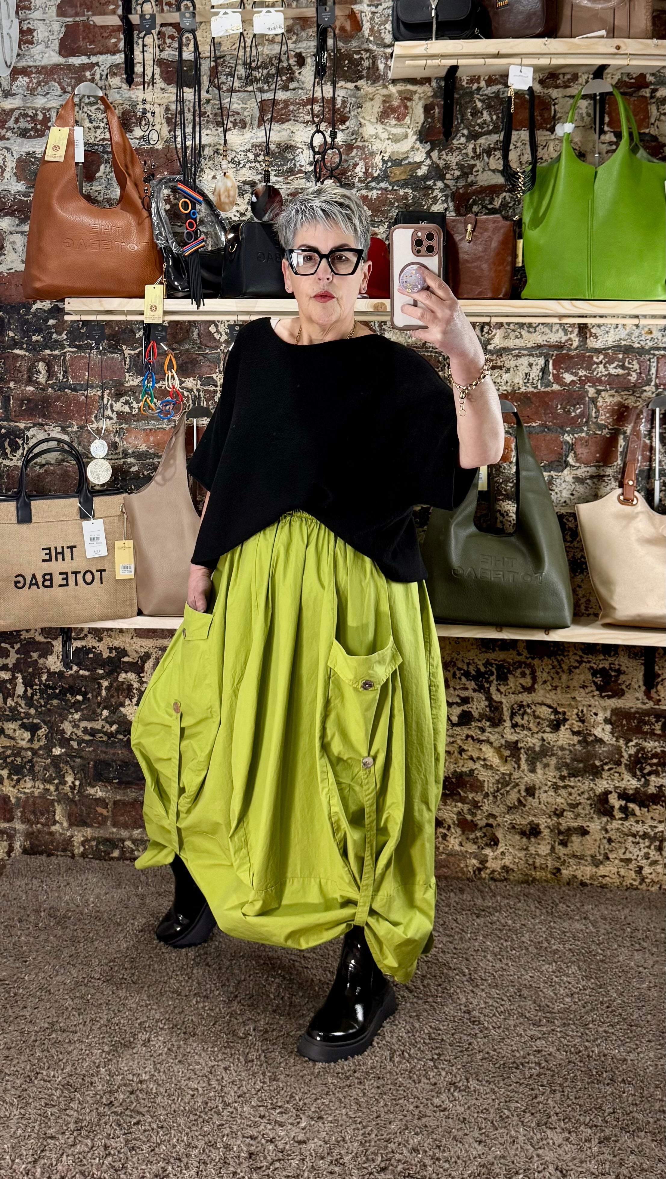 Hitched skirt in poplin cotton