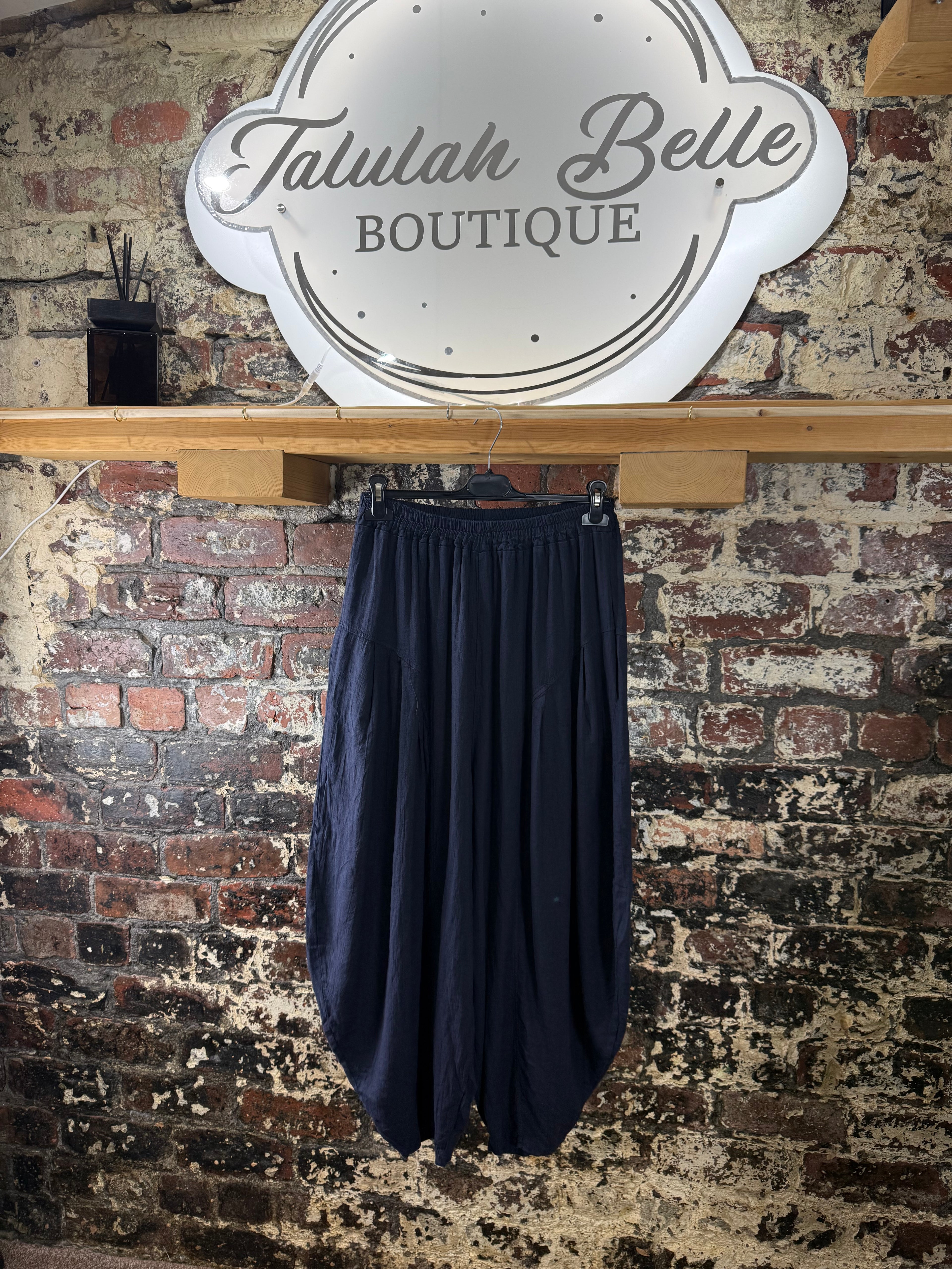 Linen & viscose cocoon trousers