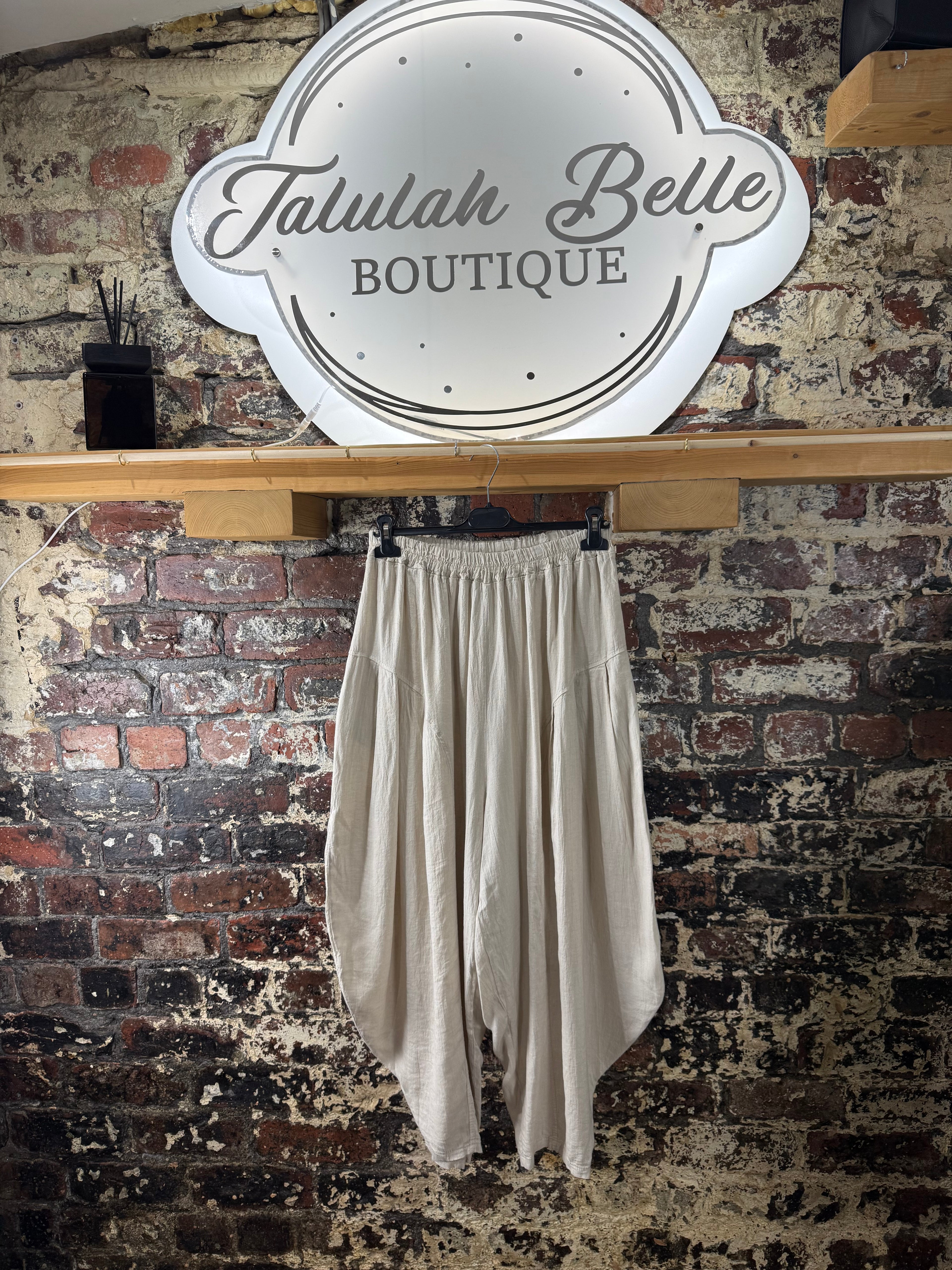 Linen & viscose cocoon trousers