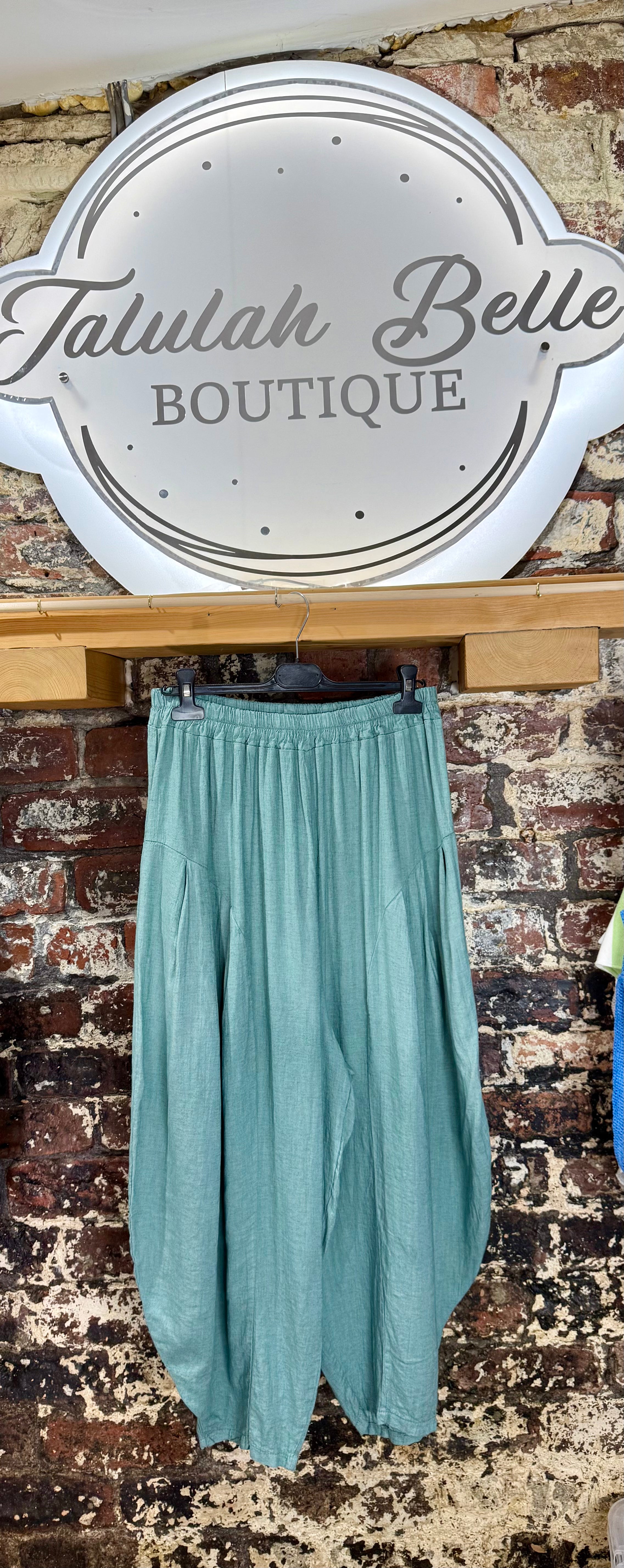 Linen & viscose cocoon trousers